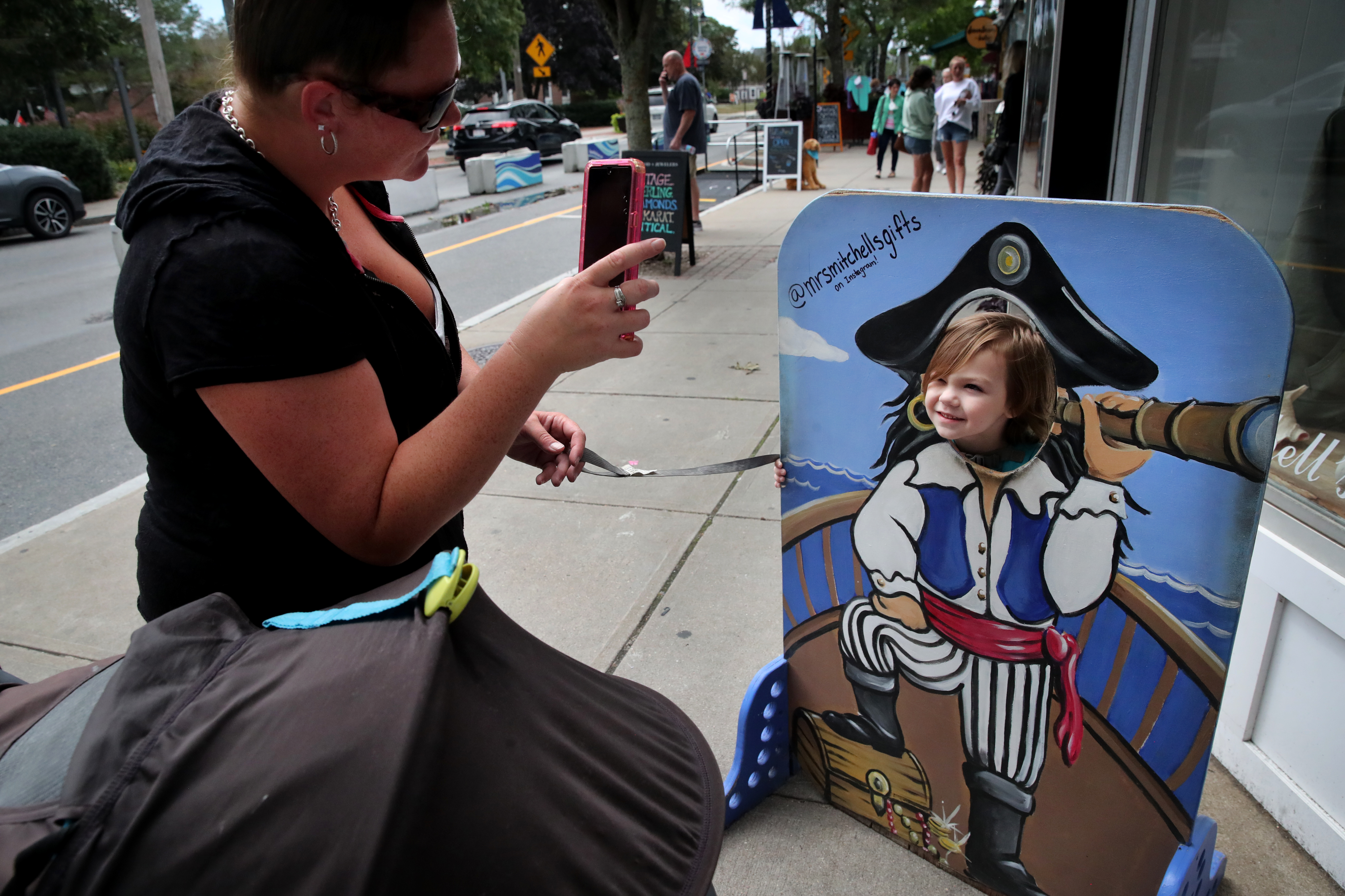 Sarah Crowell photographed her son, Tristan, 4, as he posed as a pirate outside Mrs. Mitchell’s on Main in Hyannis.