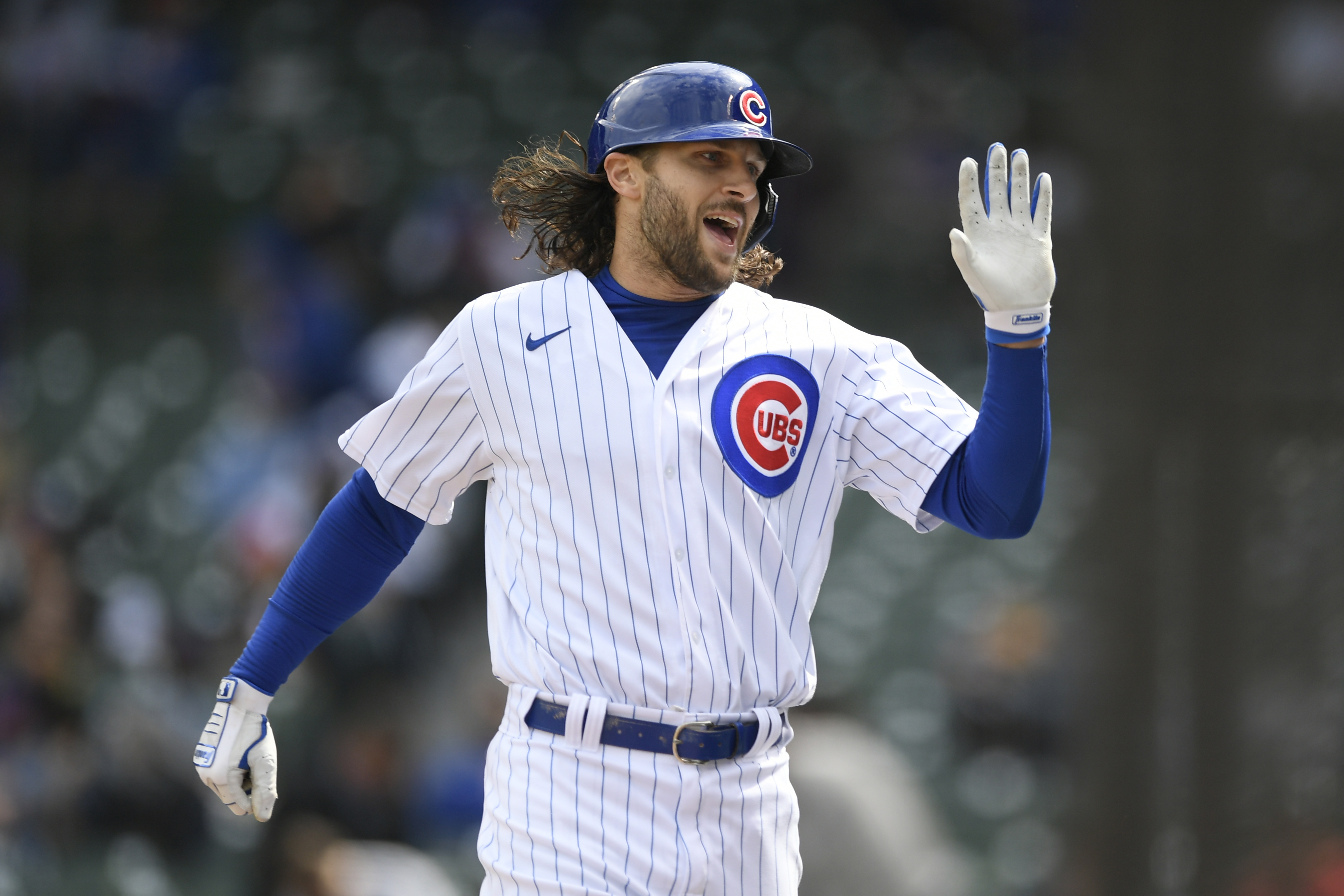This is a 2021 photo of Jake Marisnick of the Chicago Cubs baseball team.  This image reflects the Chicago Cubs active roster as of Tuesday, Feb. 23,  2021 when this image was