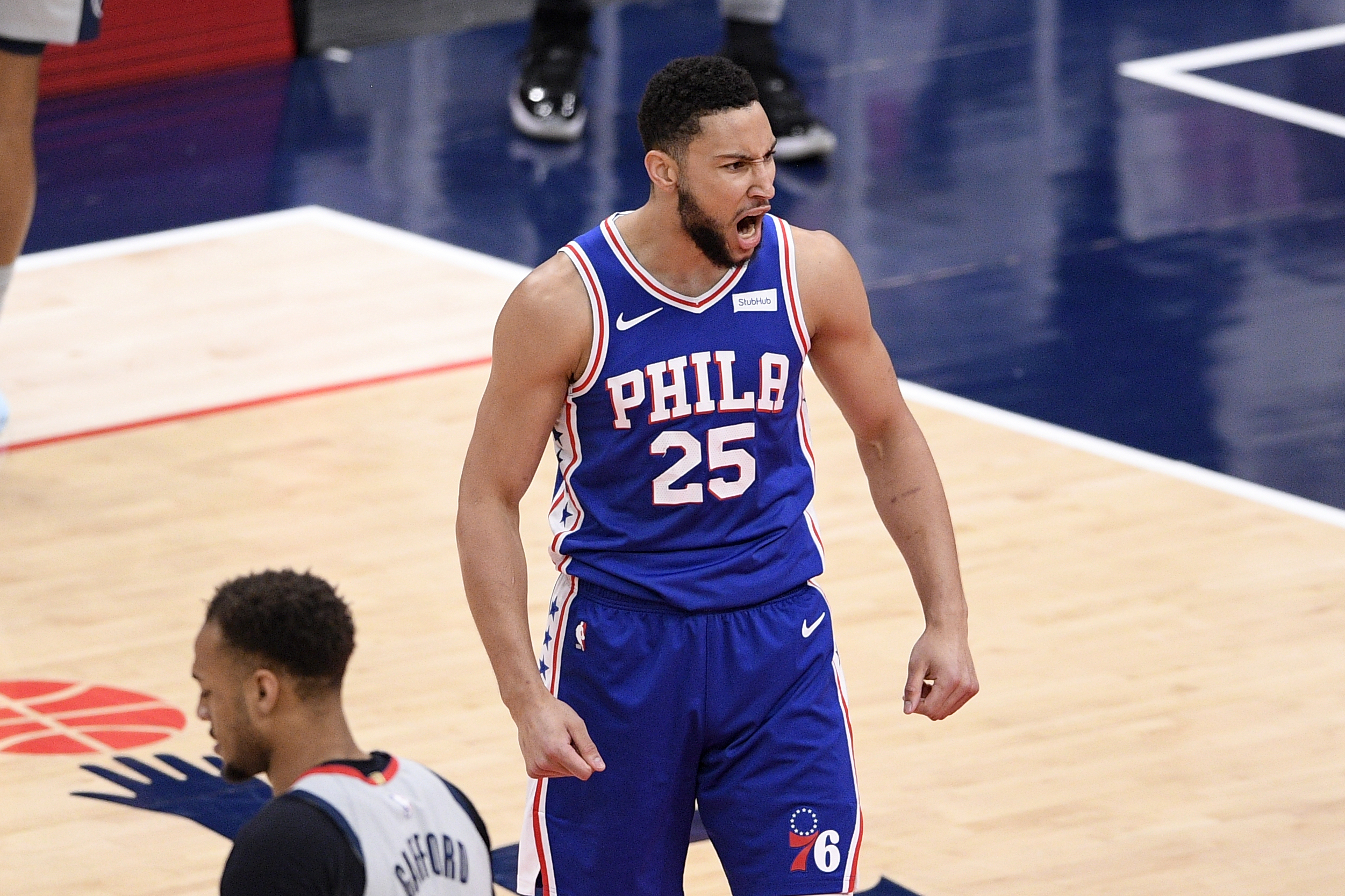 Ben Simmons struggled from the line, but still finished with 13 points and 12 rebounds.