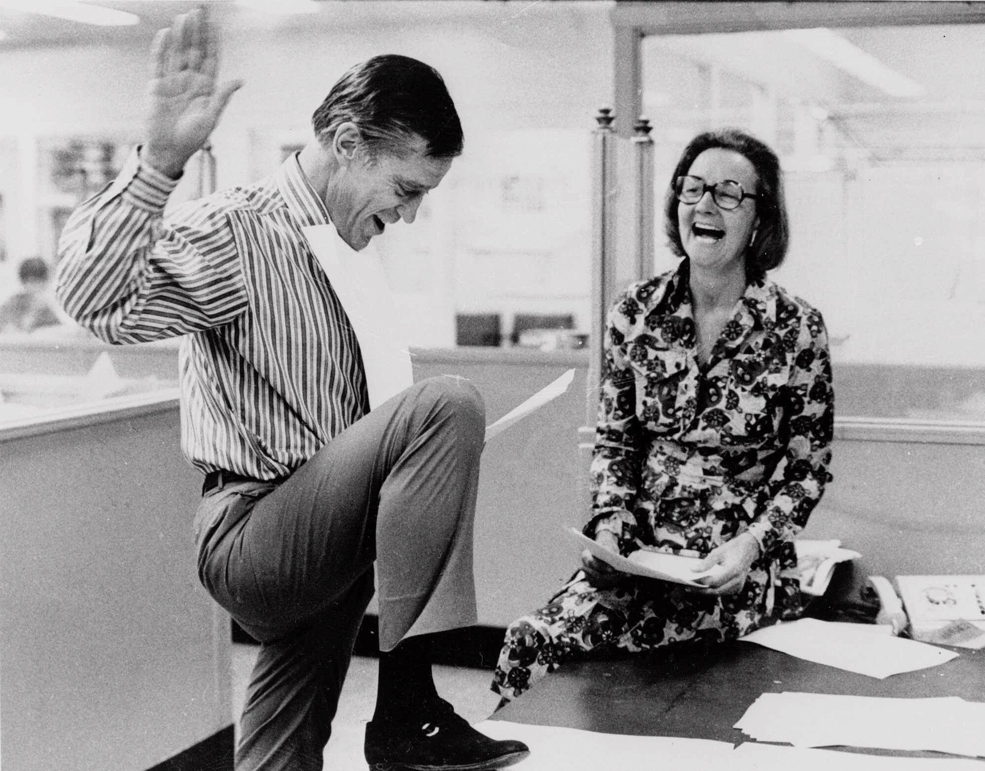 Katharine Graham, then publisher of The Washington Post, and executive editor Benjamin C. Bradlee looked over reports of the Supreme Court decision that permitted the paper to publish stories based on the Pentagon Papers.
