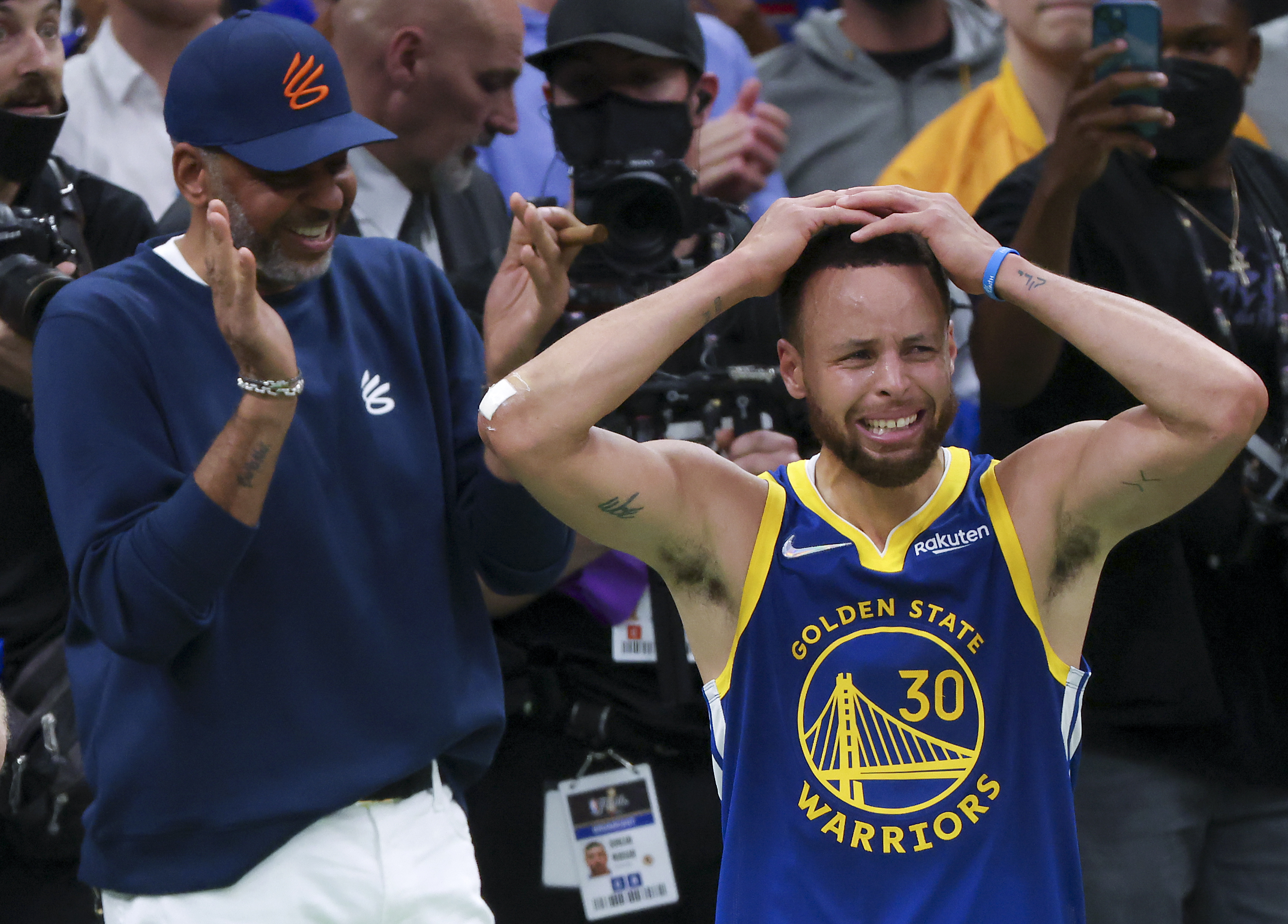 At long last, Warriors guard Steph Curry claims his first NBA Finals MVP  trophy - The Boston Globe