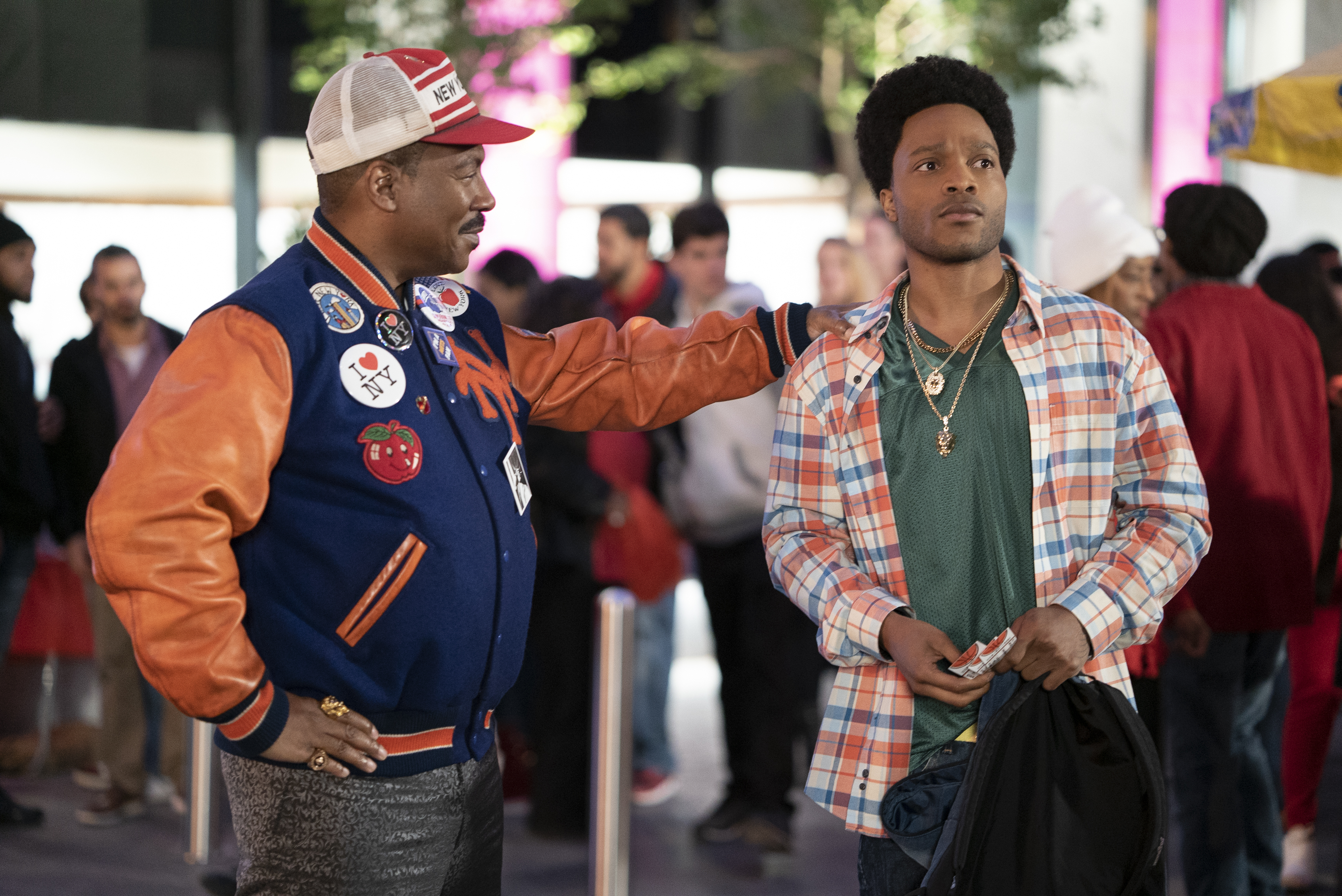Eddie Murphy, left, and Jermaine Fowler in "Coming 2 America."
