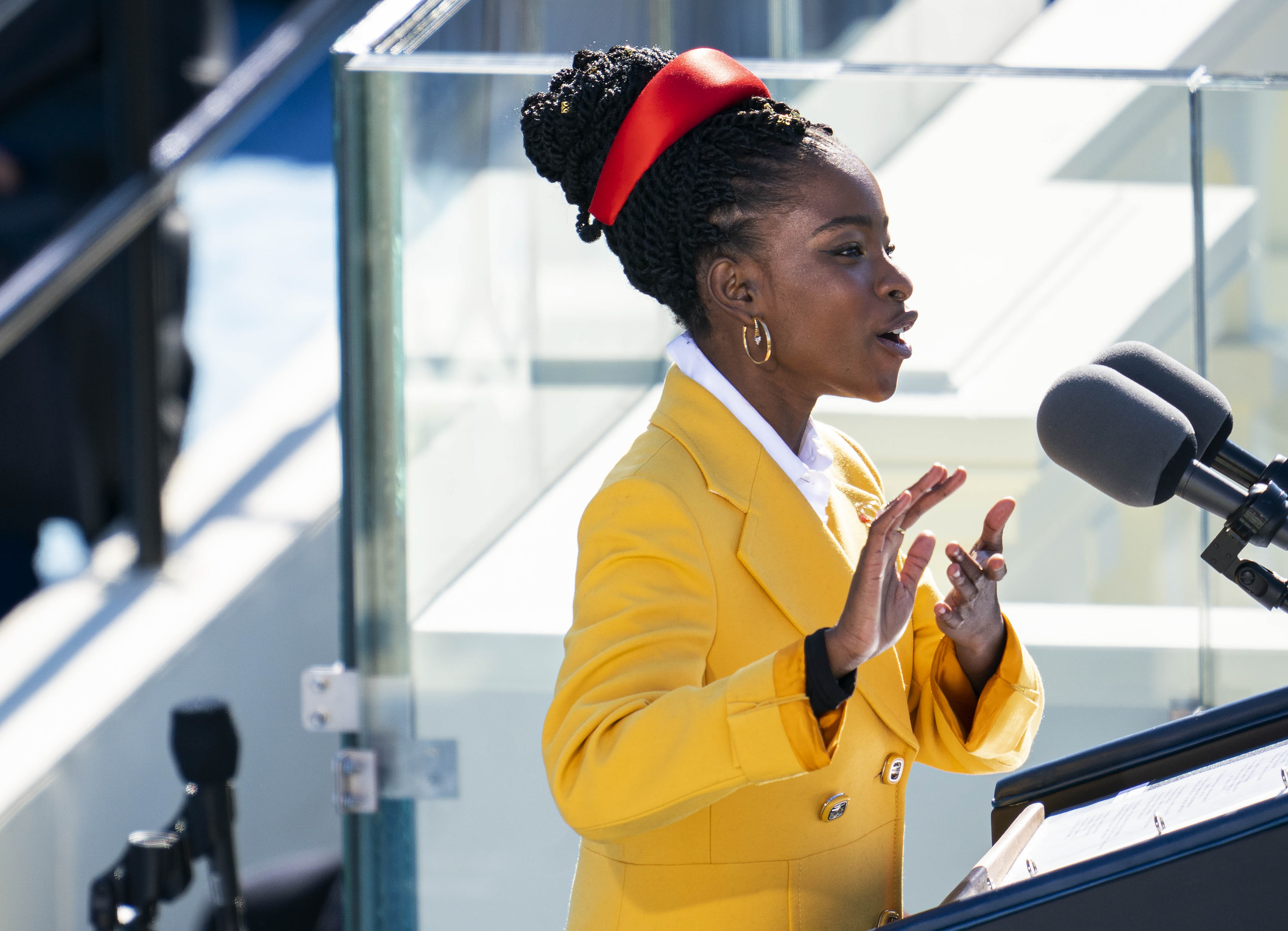 Amanda Gorman recites her poem, "The Hill We Climb," during President Biden's inauguration at the US Capitol in January.