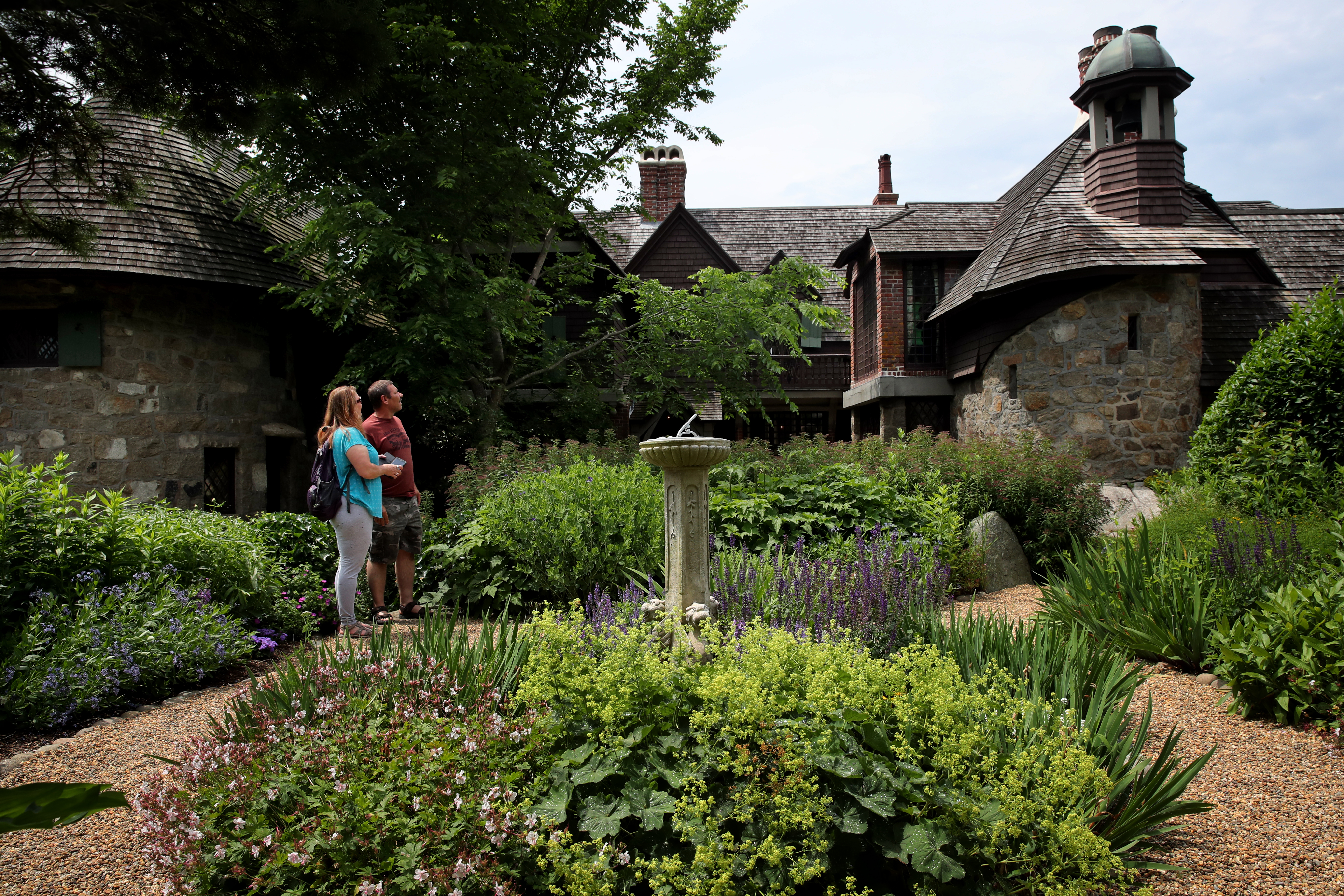Molly and James Henshaw explored a garden in Beauport, the Sleeper-McCann House in Gloucester in 2019.