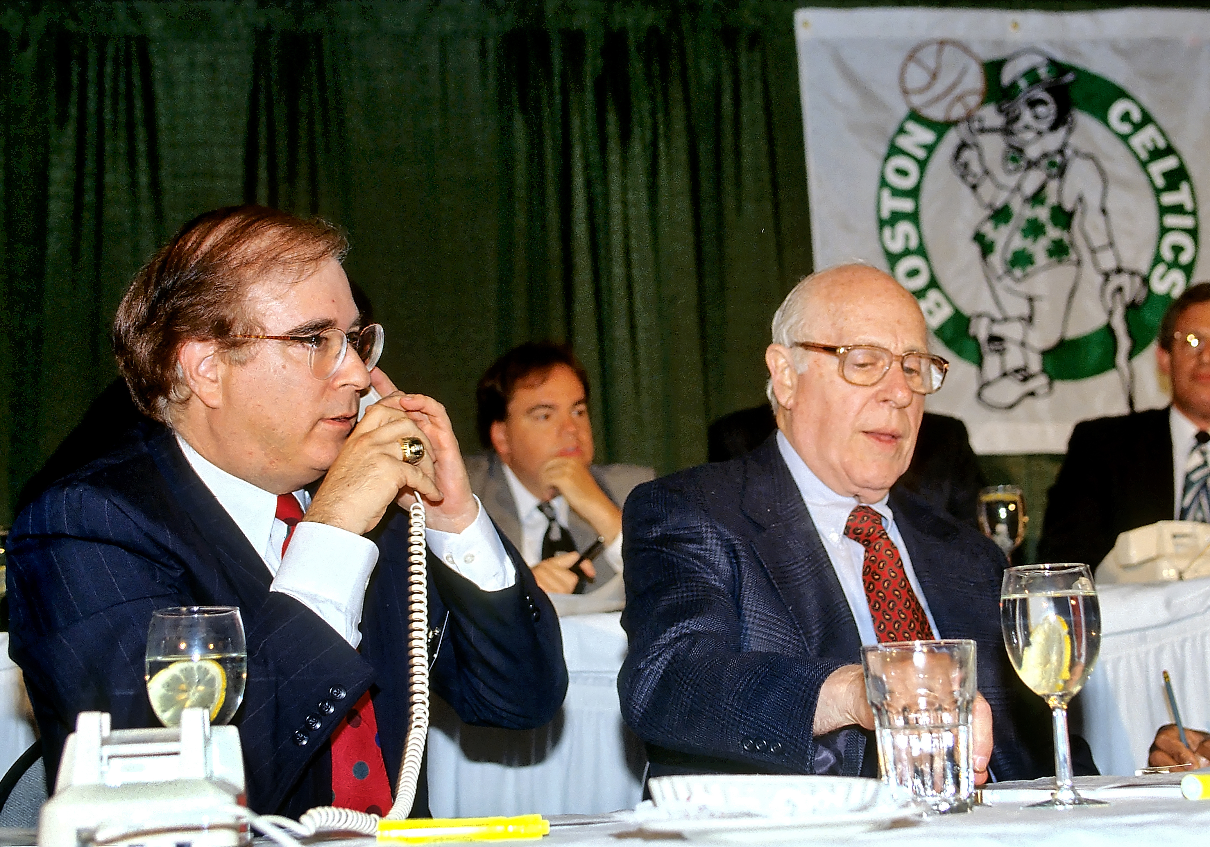 Volk and Auerbach at Boston Garden during the 1992 NBA Draft