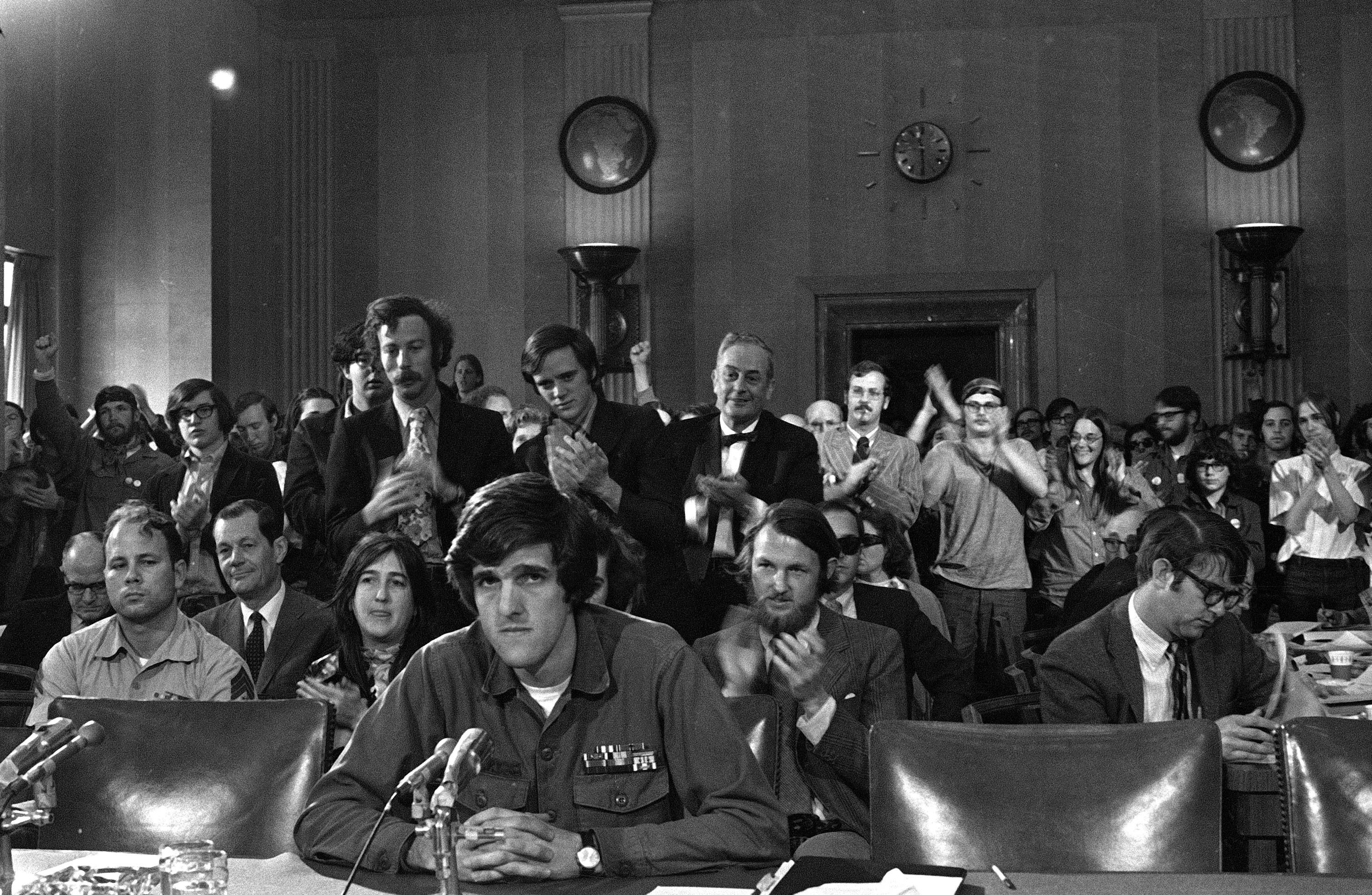 John Kerry, 27, testified about the war in Vietnam before the Senate Foreign Relations Committee in on April 22, 1971.
