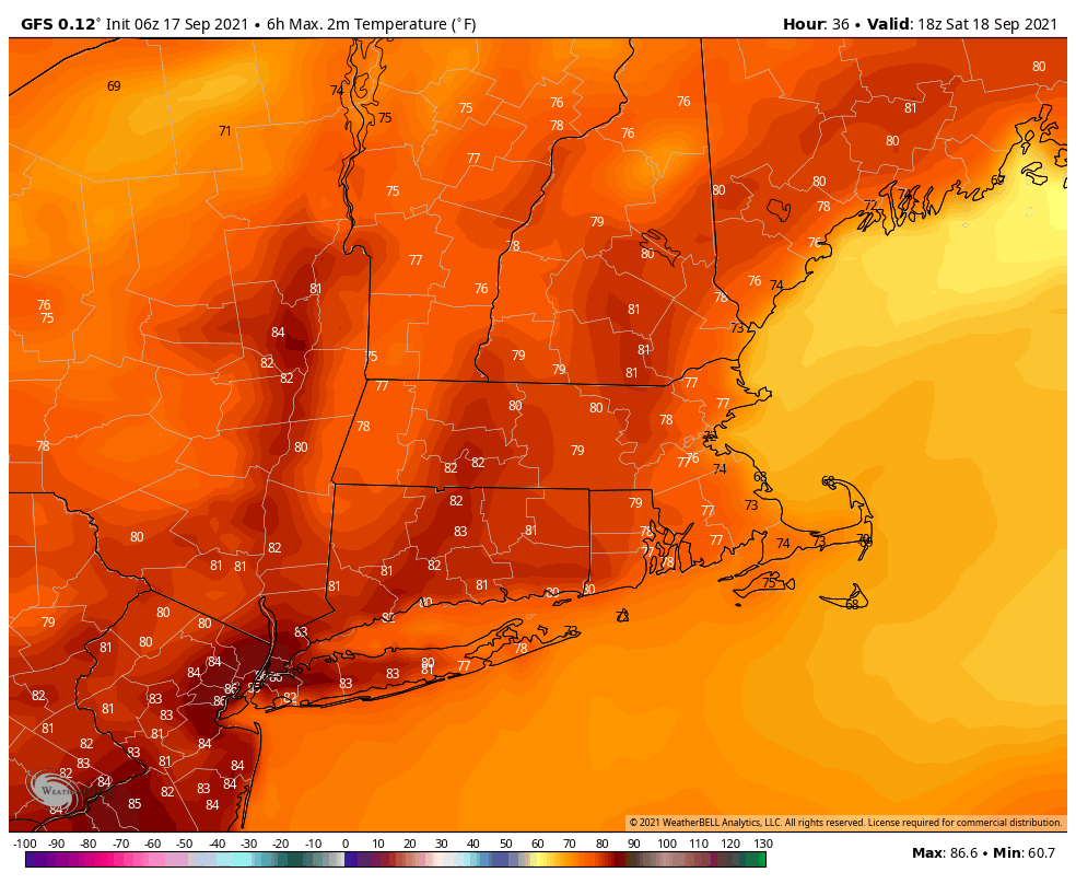 It will be warm Saturday with highs 75-80 in the afternoon.