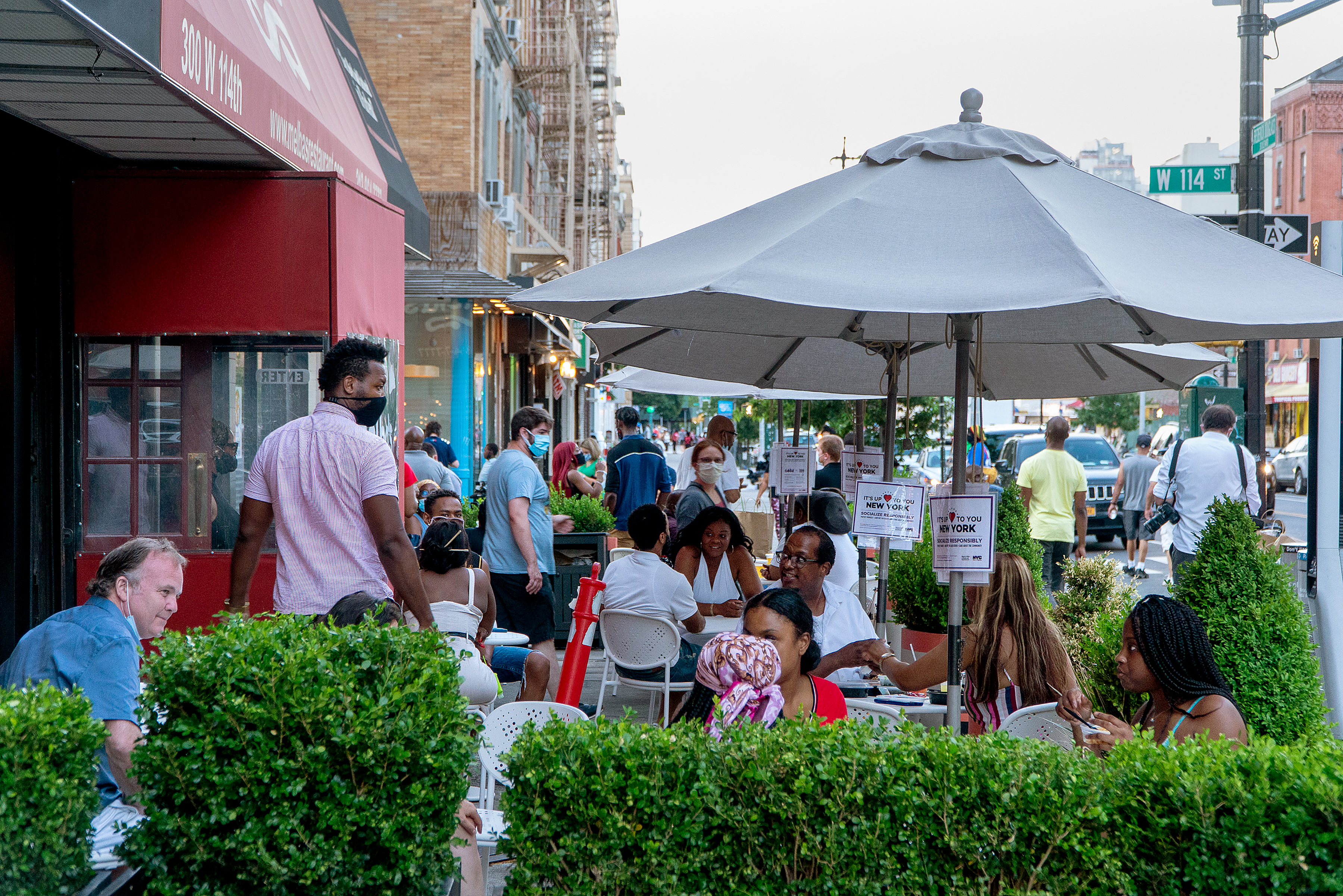 Patrons at Melba’s in Harlem in June 2020.