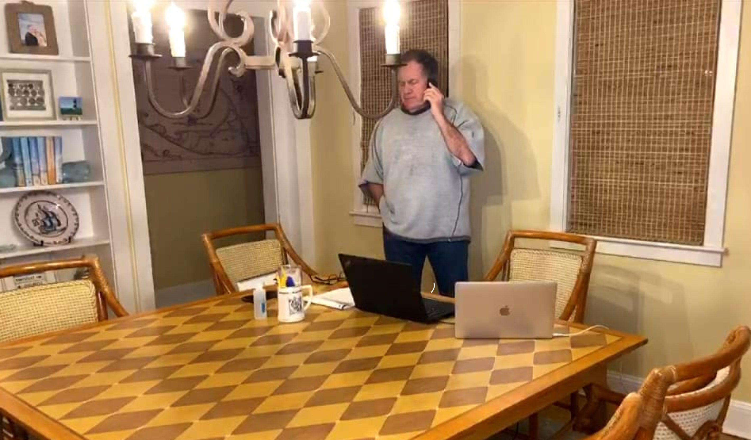 Bill Belichick worked remotely during the 2020 draft, and he's having success with virtual team meetings during training camp.
