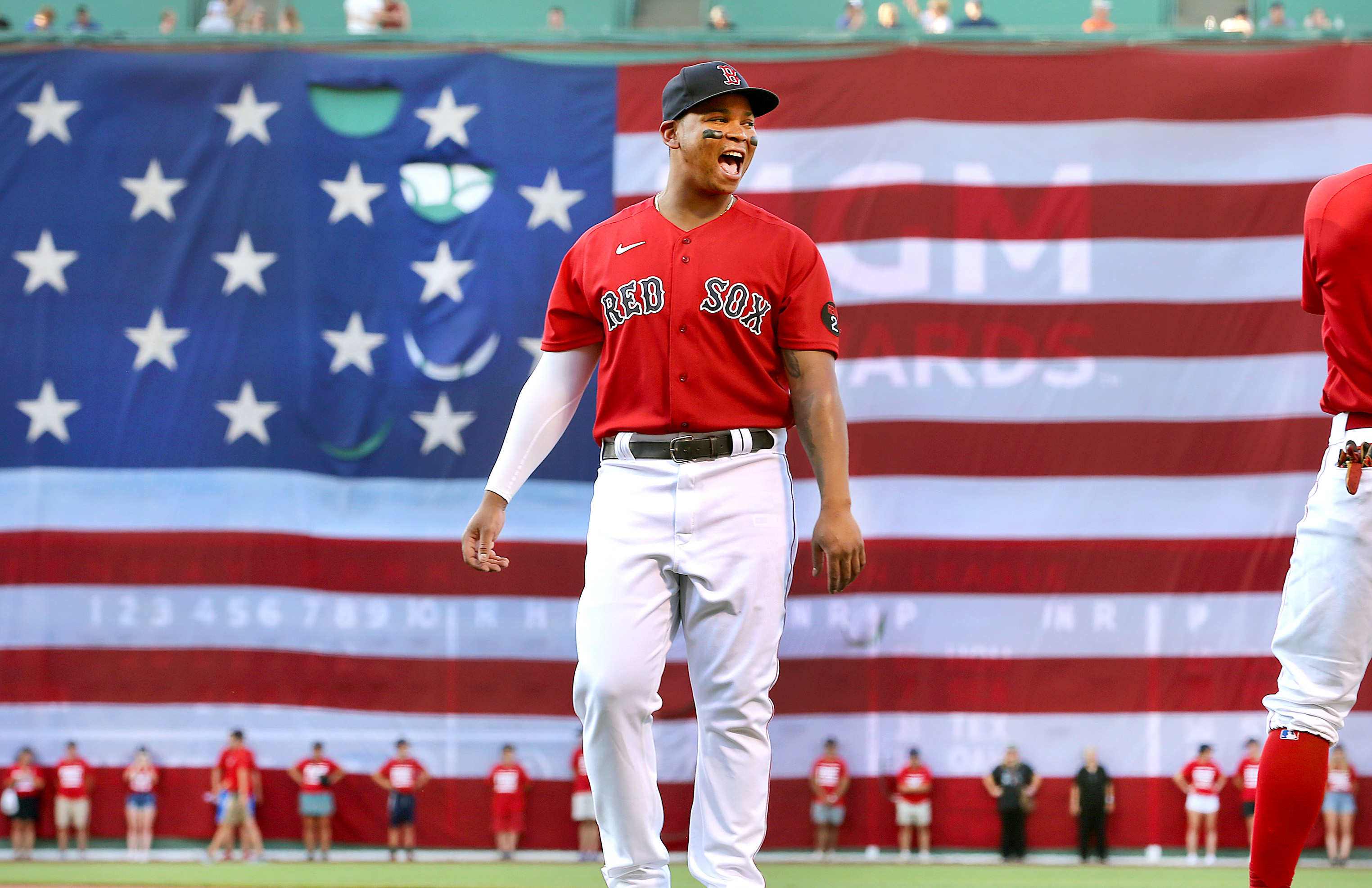Boston Red Sox #11 Rafael Devers Black Gold Flex Base Stitched