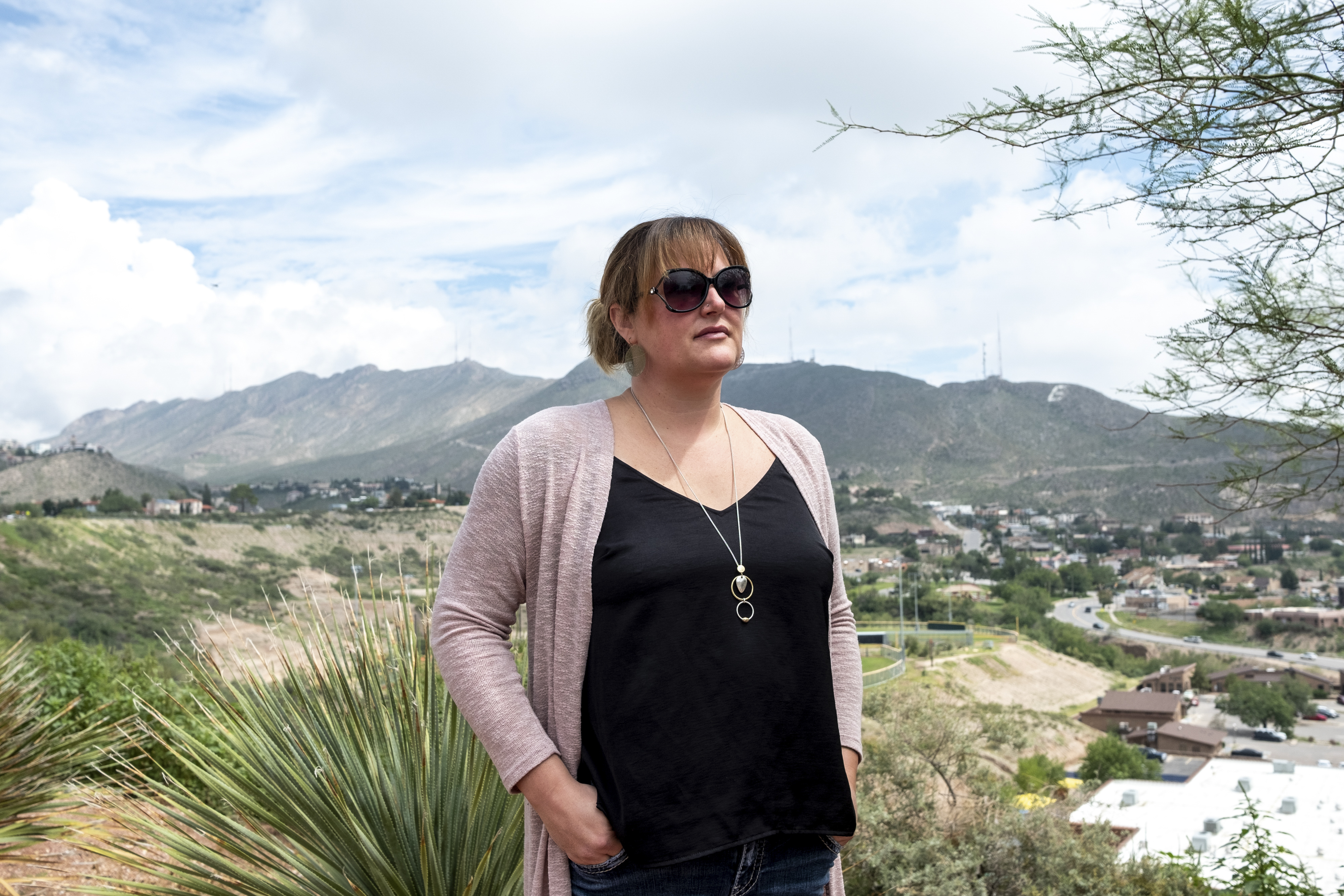 Melissa Gauntner, a retired Army first sergeant who has dealt with dual traumas and at times has been gripped with panic, in El Paso, Aug. 16.