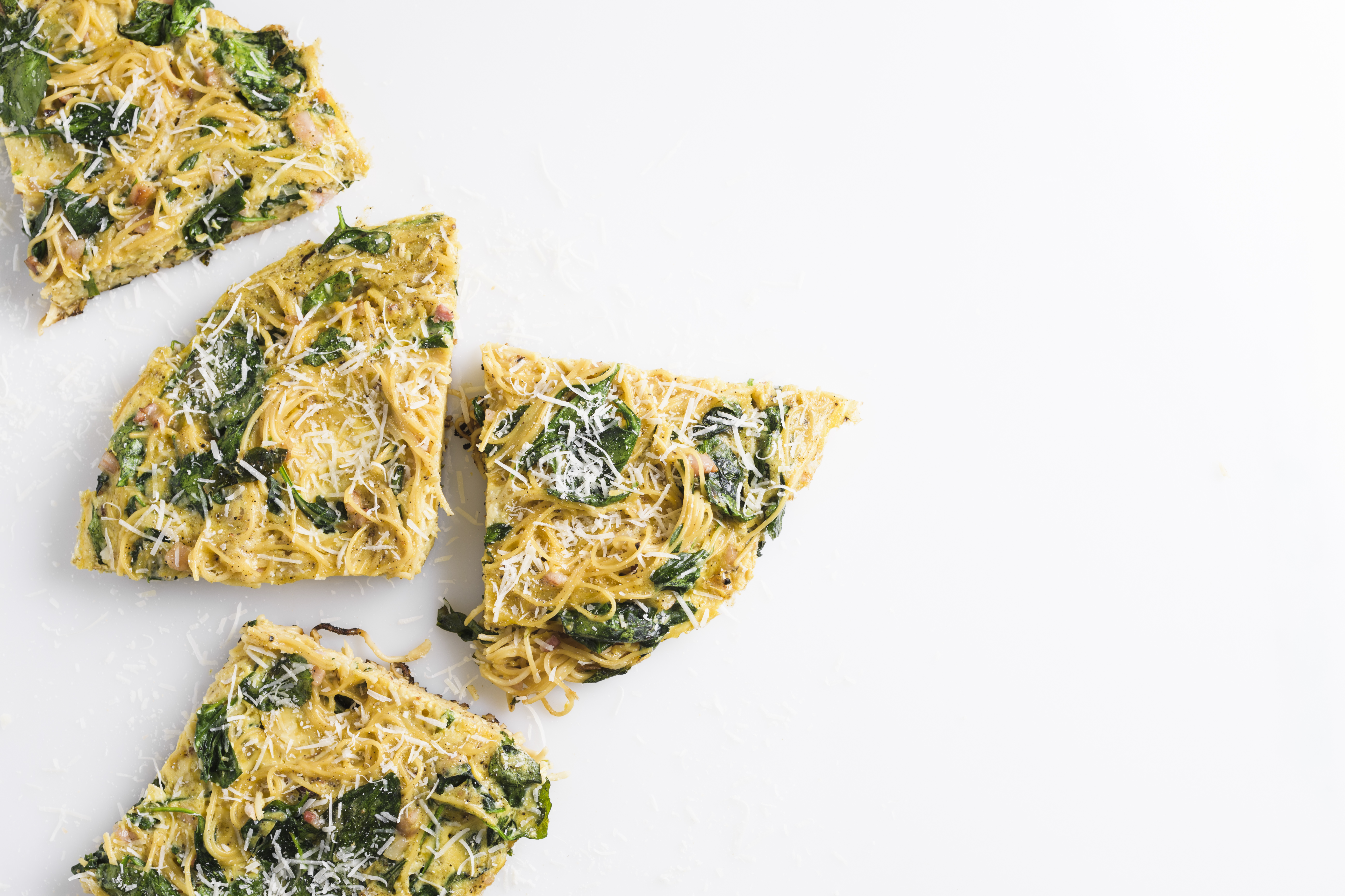 Vermicelli Omelet With Spinach and Pecorino