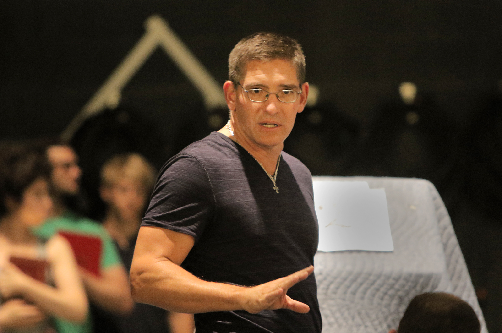 Steve Maler, founding artistic director of Commonwealth Shakespeare Company, directs a rehearsal of the Free Shakespeare on the Common production of "Love's Labour's Lost" in 2016.