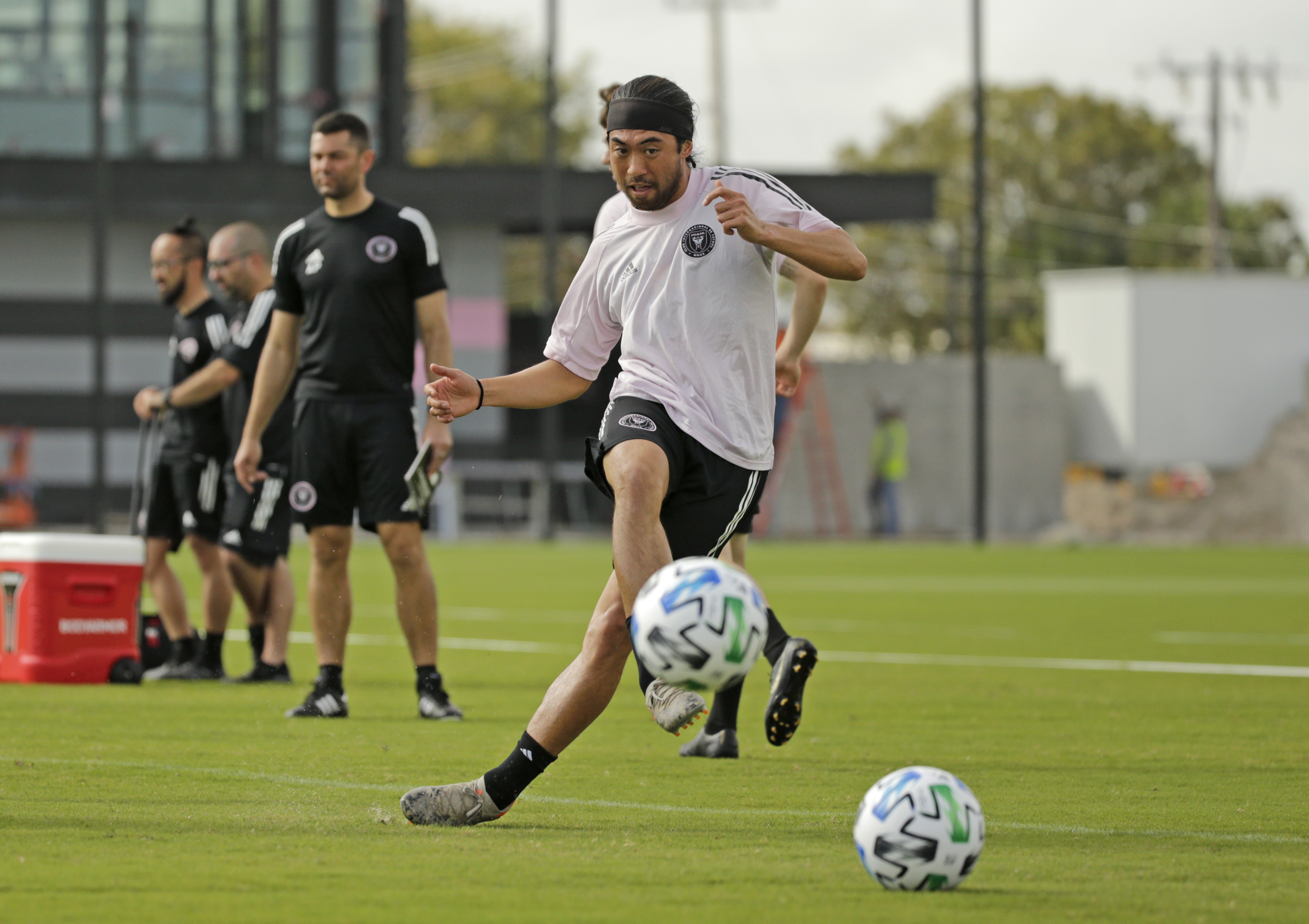 Lee Nguyen goes through a drill during a February practice with Inter Miami CF.