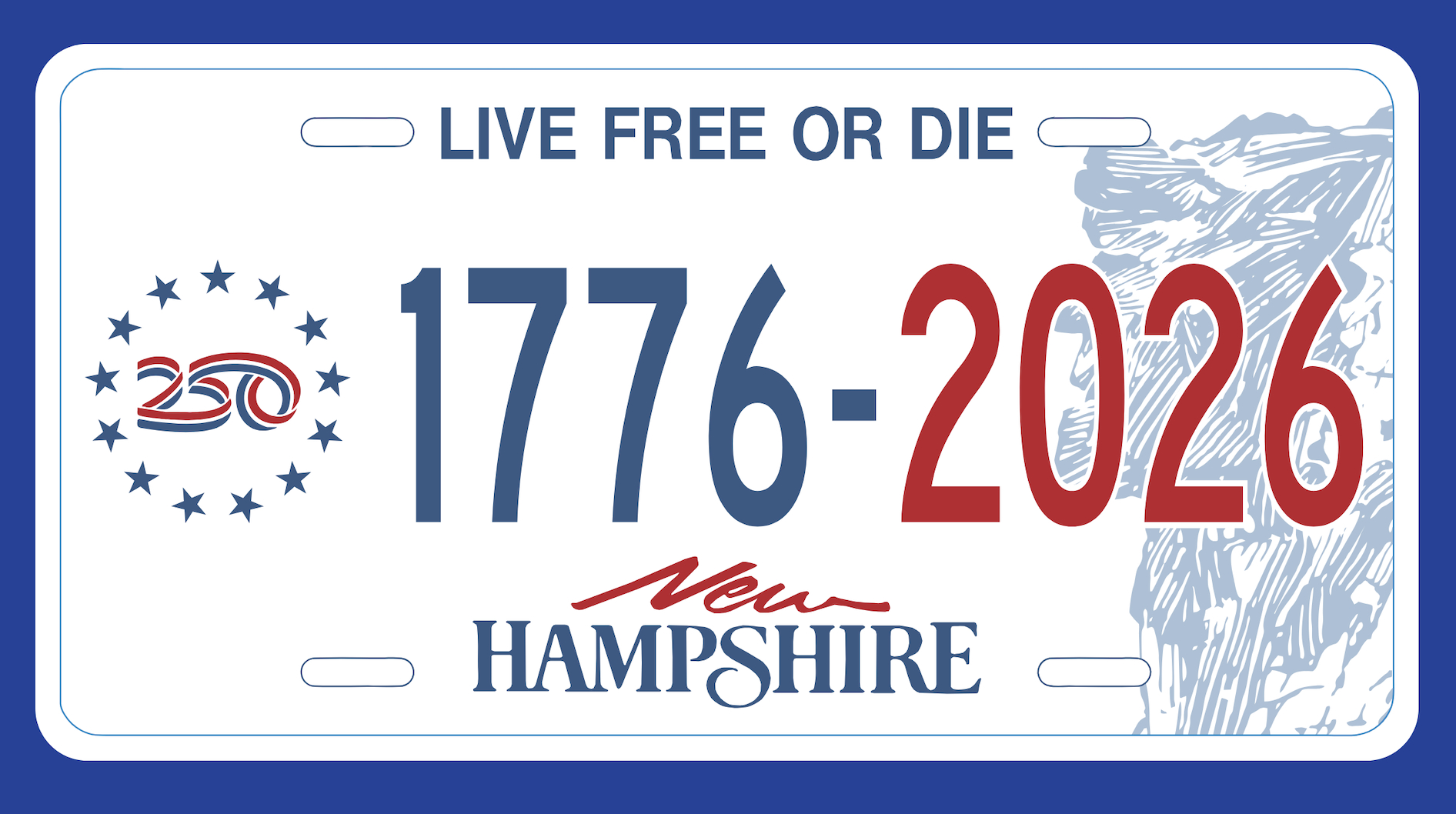 N.H. debuts a new license plate in honor of the country's 250th