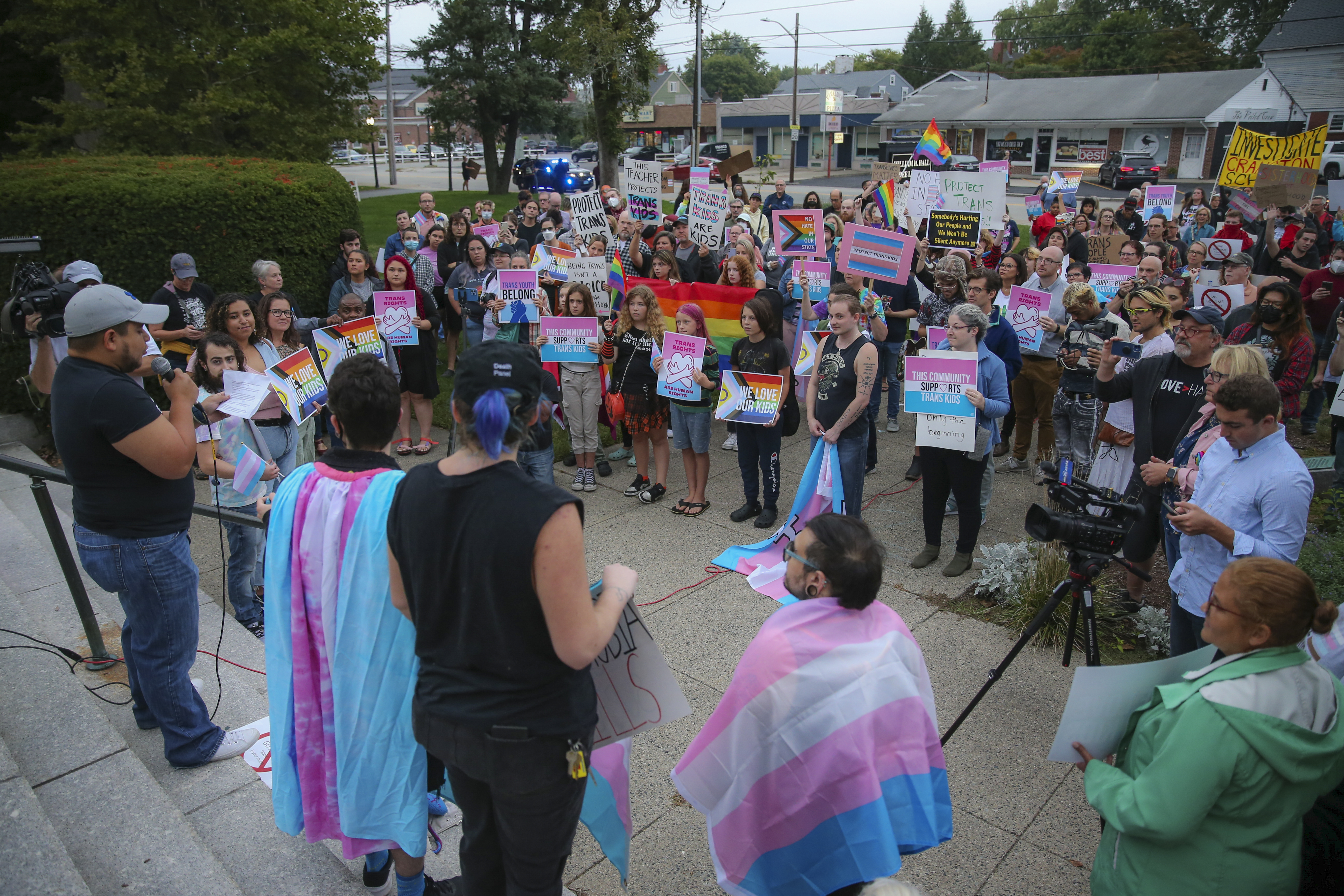 Anti-transgender group sparks anger, protests at event at Cranston library  pic