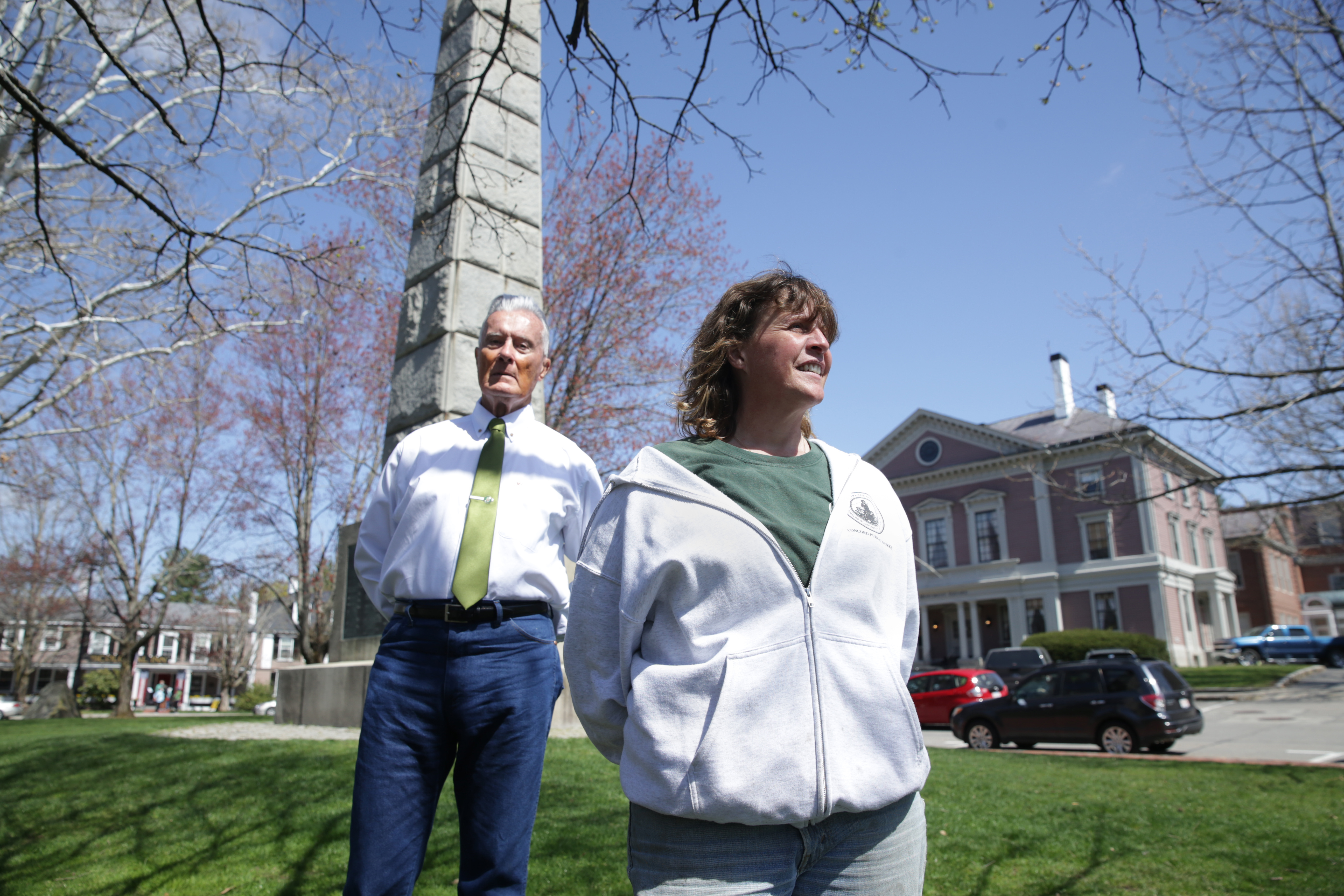 Rick Frese, a local historian, and cemetery supervisor Tish Hopkins are leading efforts to install a tablet at the base of Concord's Civil War Monument to honor the service of George Washington Dugan.