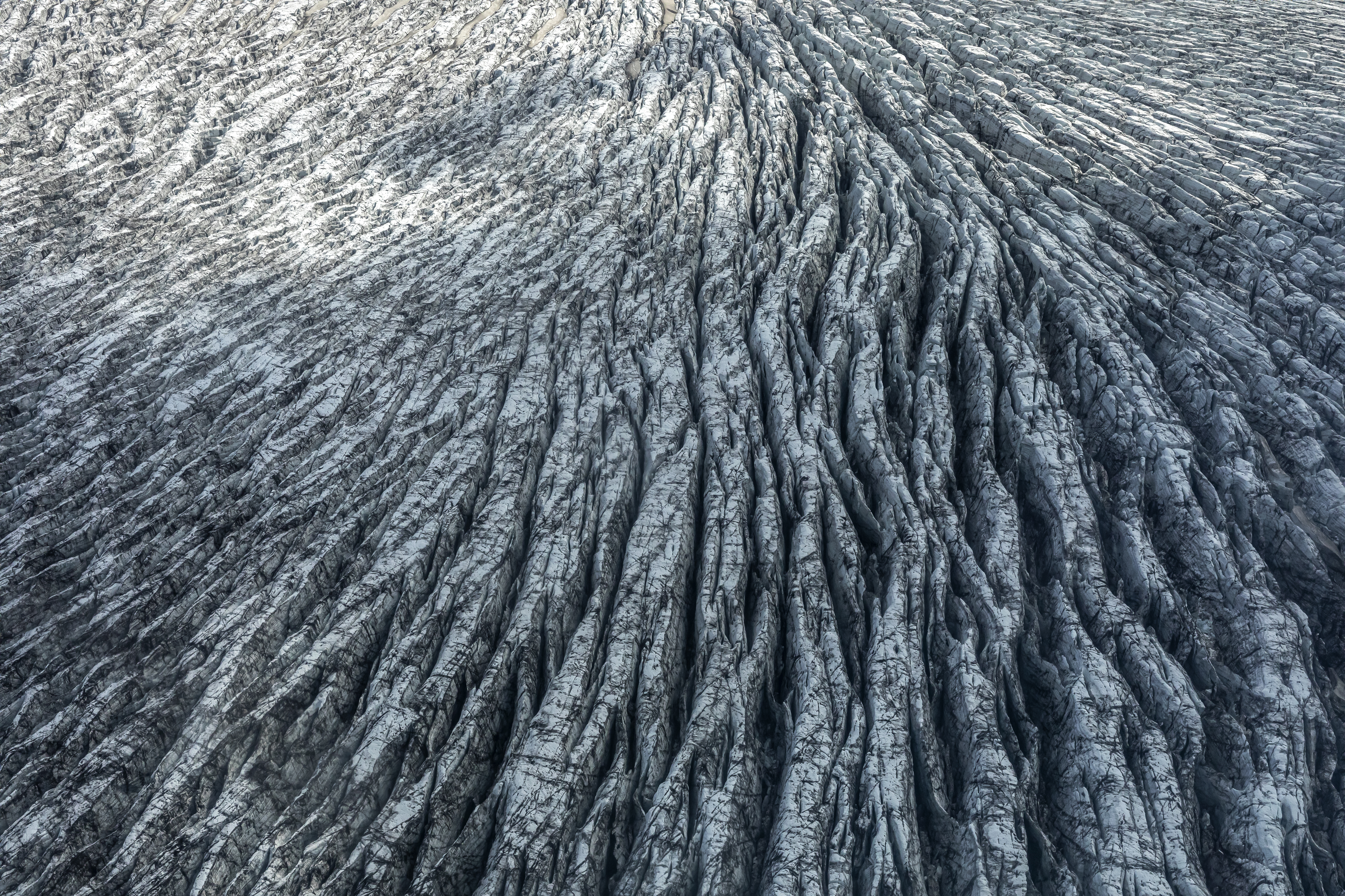 Cracks in the surface of the Okjökull ice cap, the melting of which sparked a nationwide push in Iceland to combat climate change.