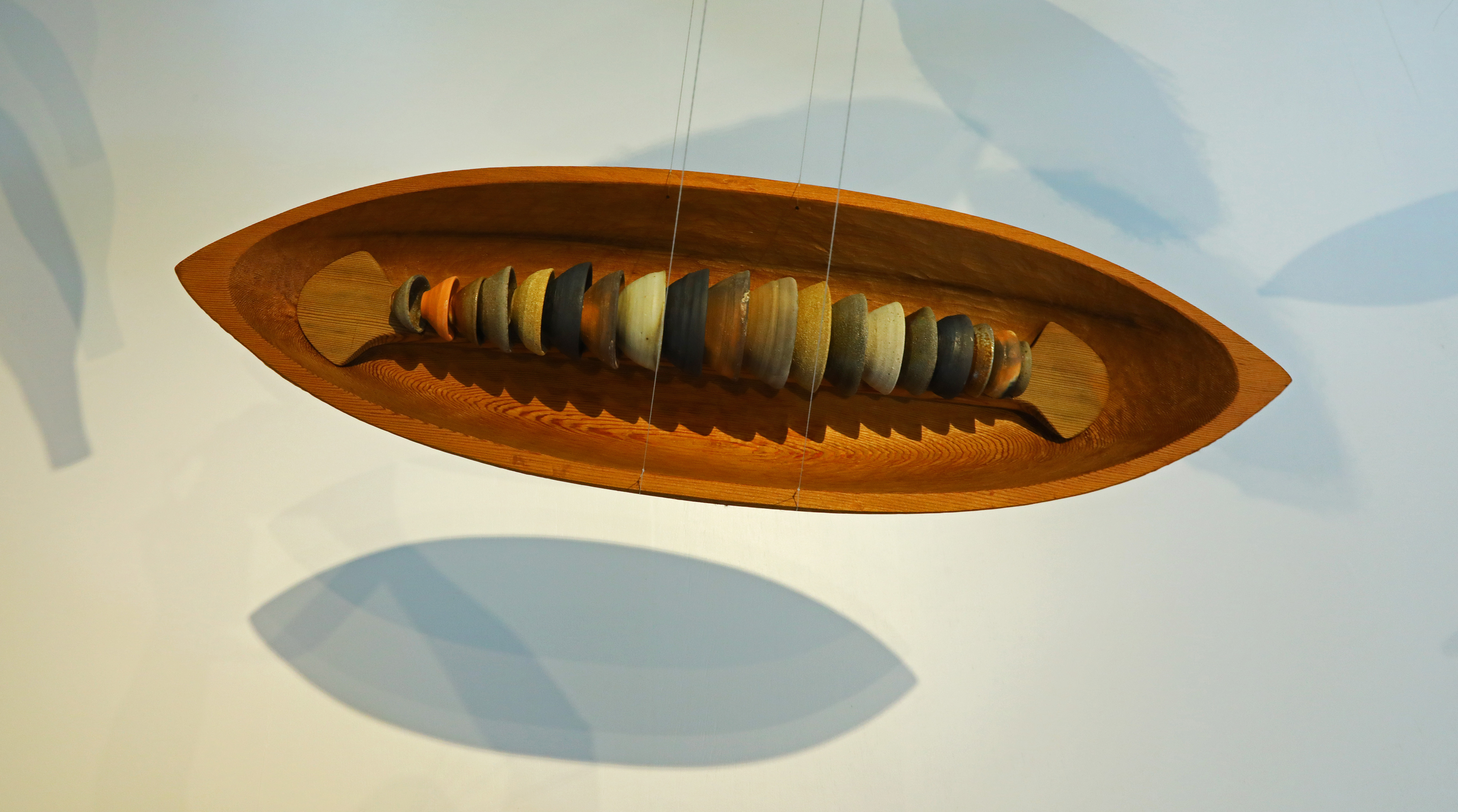 A closeup of Annette Bellamy’s “Wood, Water, and Distance.”
