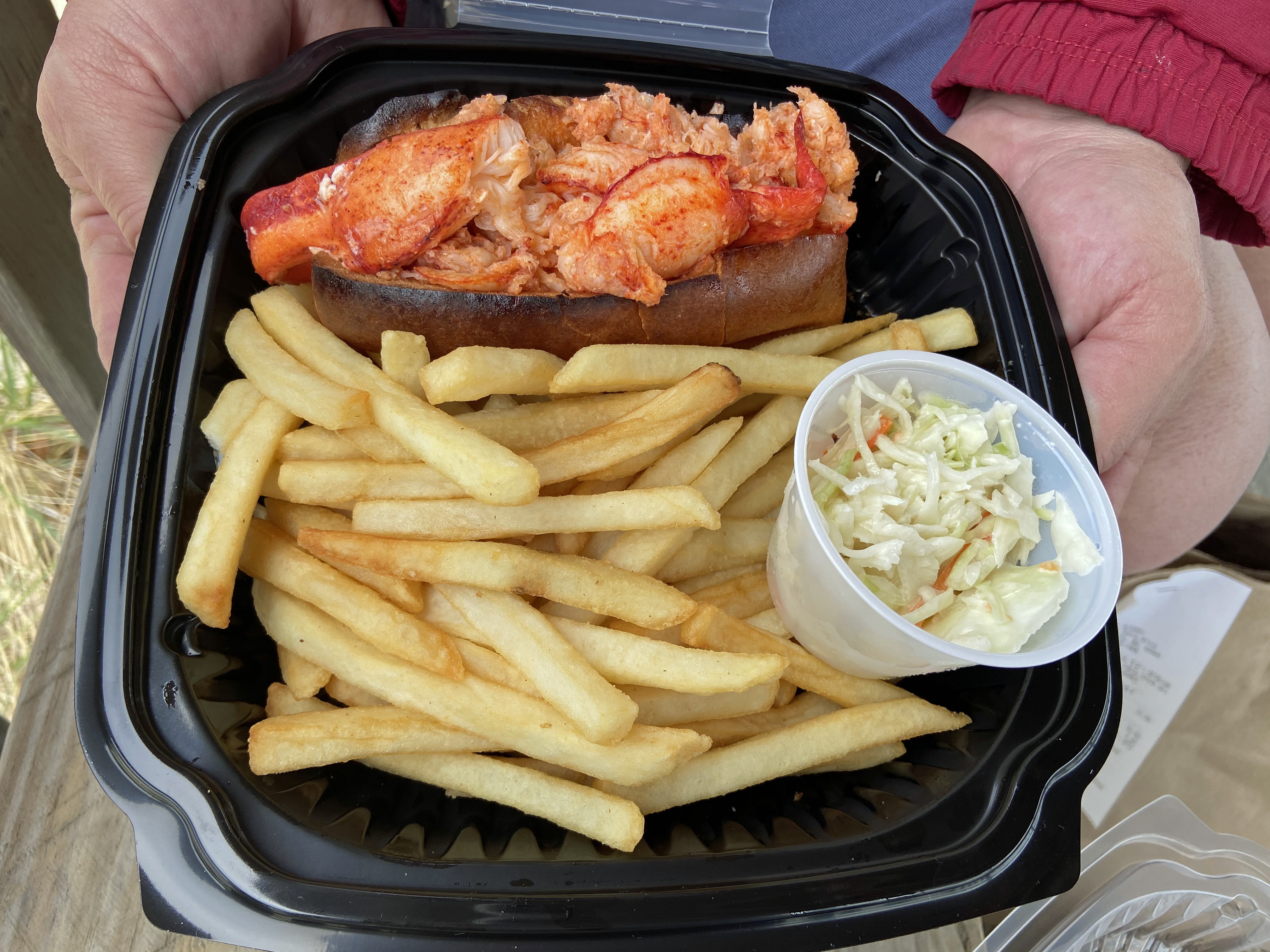 The Wicked Lobster Roll served at The Skipper is made with a half-pound of meat and served with . . . butter. That’s it. Plus extra butter, if you are in total indulgent mode.
