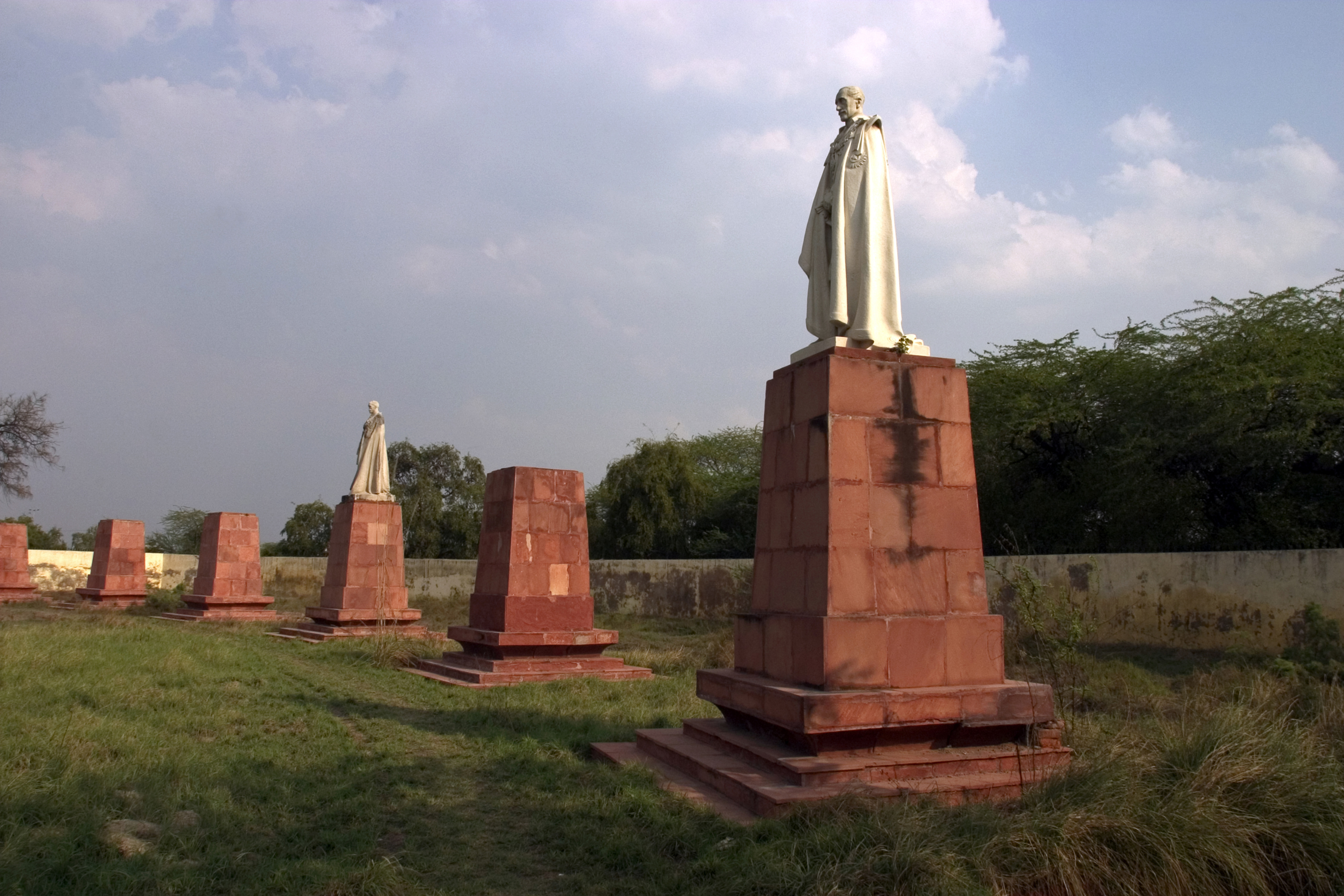 Statues of King George V and other Imperial notables at India's Coronation Park.