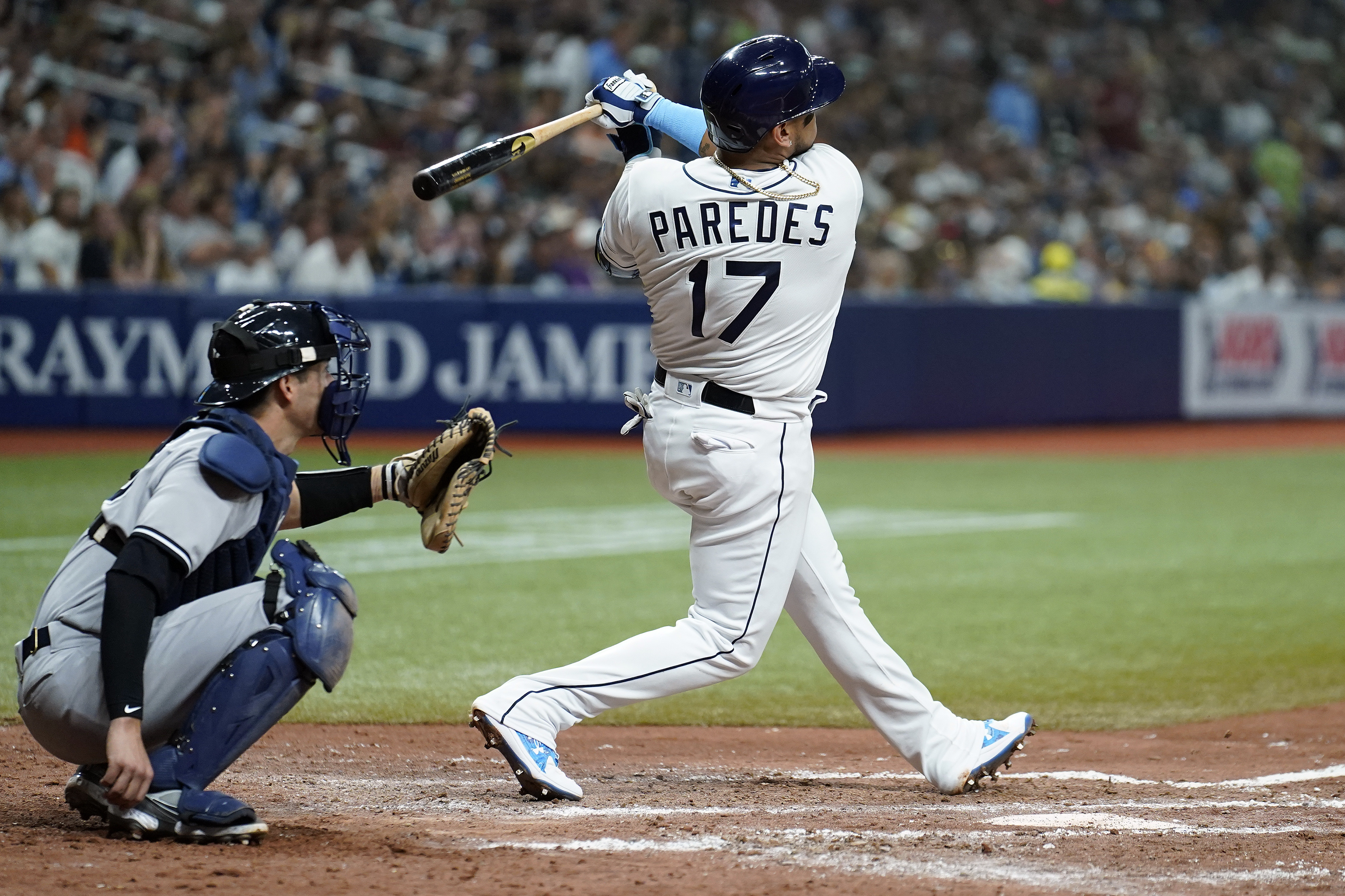 Paredes hits 3 homers, Rays hand Yanks 3rd loss in 20 games