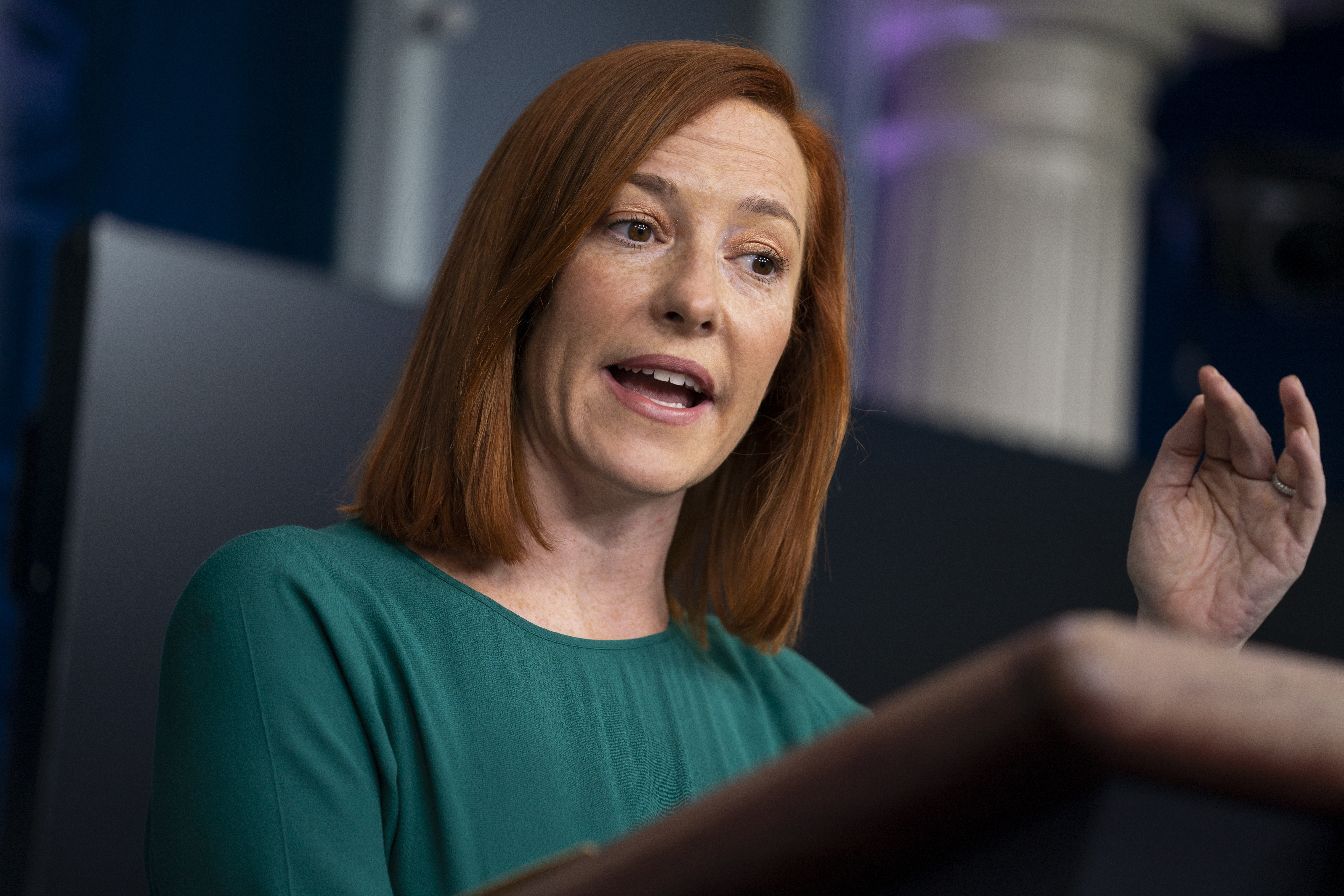 White House press secretary Jen Psaki’s calm briefing contrasts with the freewheeling atmosphere of the early days of the Trump administration.