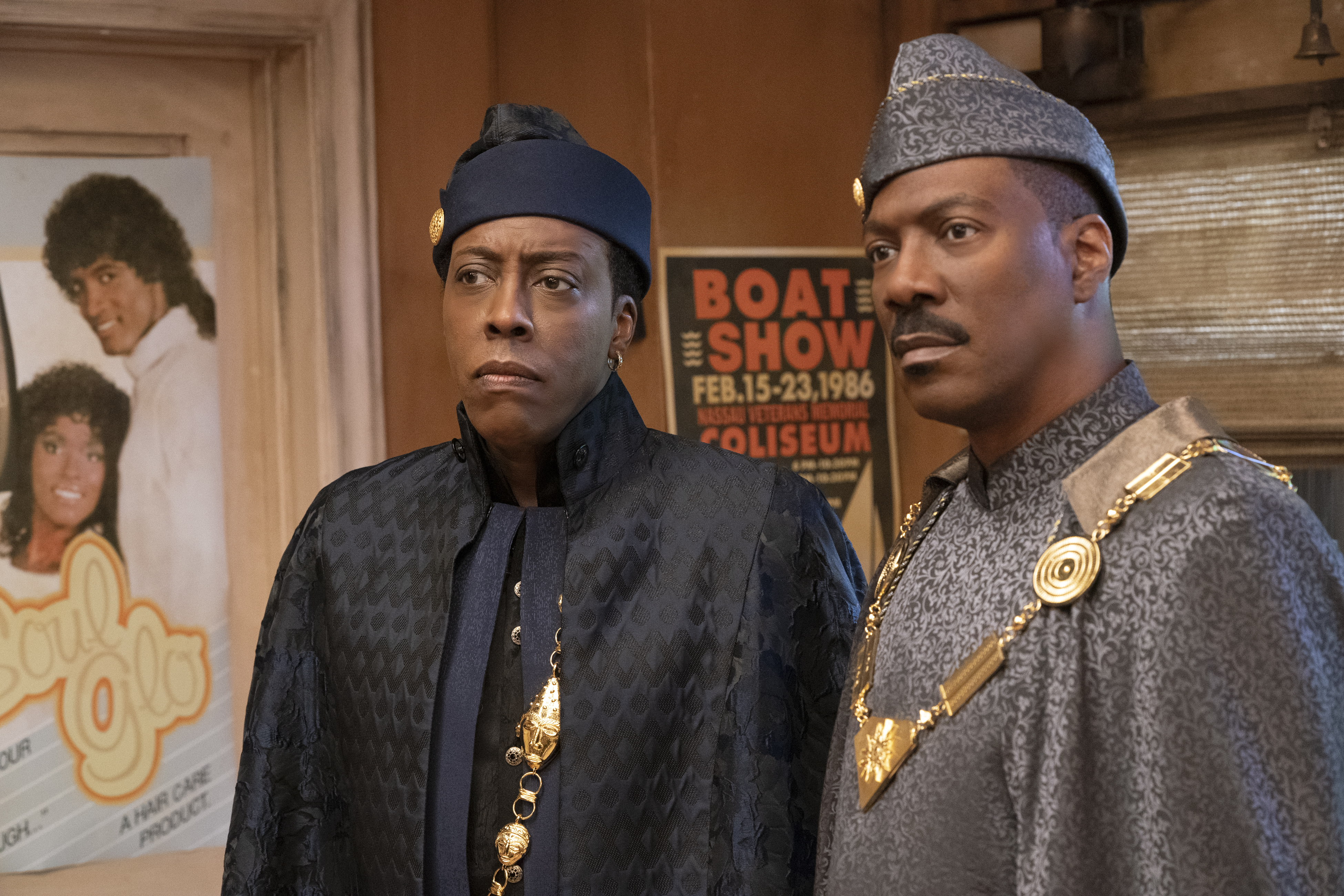 Arsenio Hall, left, and Eddie Murphy in "Coming 2 America."