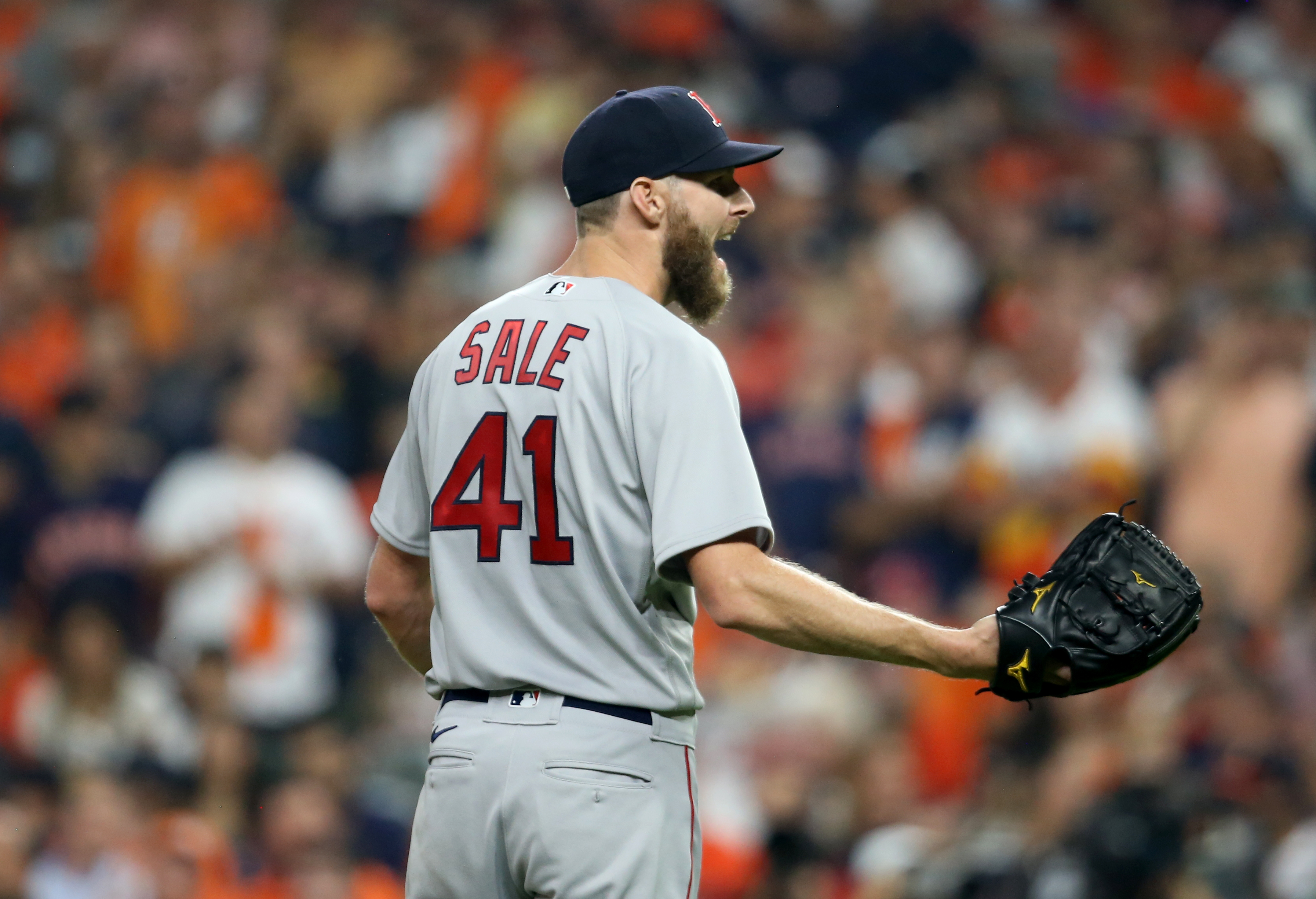Chris Sale wasn't happy with a first-inning call, and he let the umpire know about it.