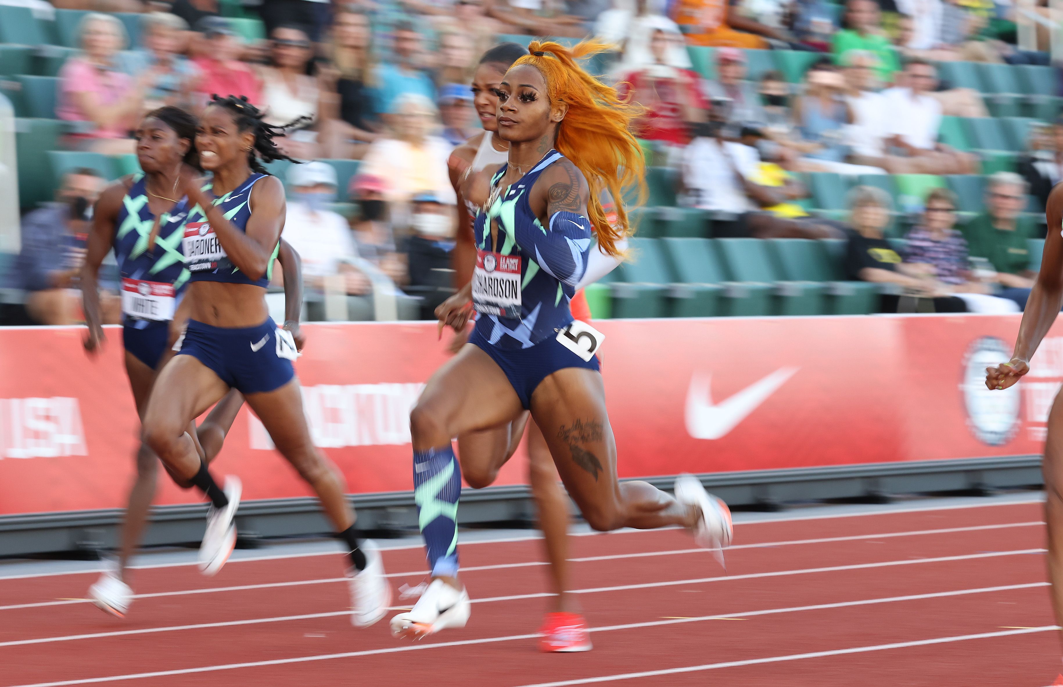 Sha'Carri Richardson's Blue Hair Causes Controversy at Olympic Trials - wide 11