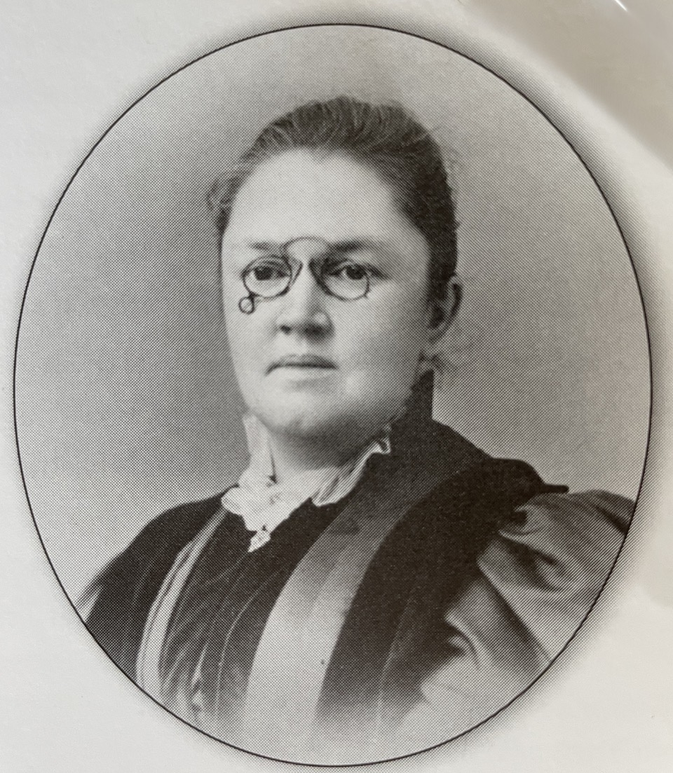 Black and white portrait of Katharine Lee Bates