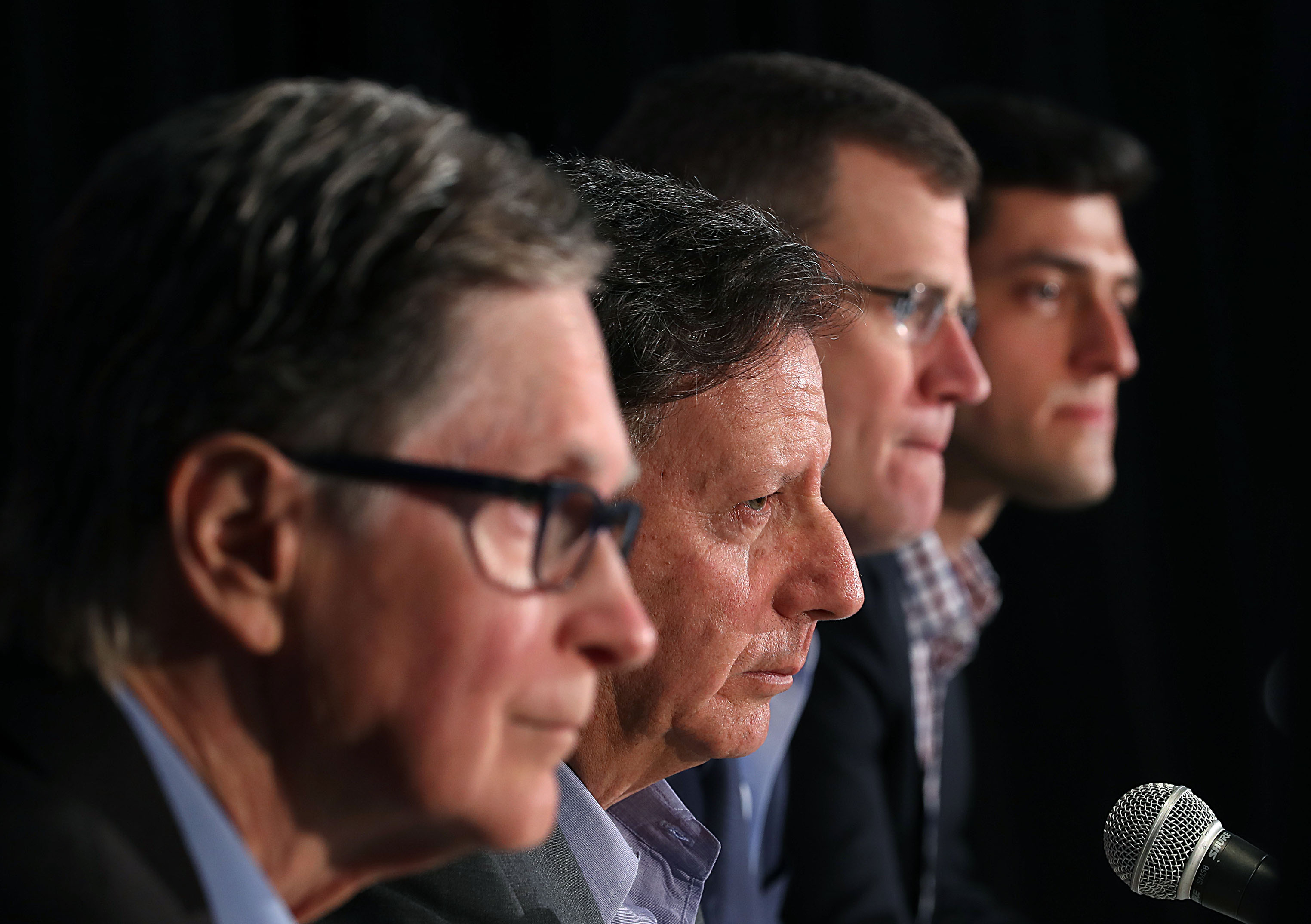 Boston Red Sox management held a press conference at Fenway Park on January 15 in the wake of the firing of manager Alex Cora