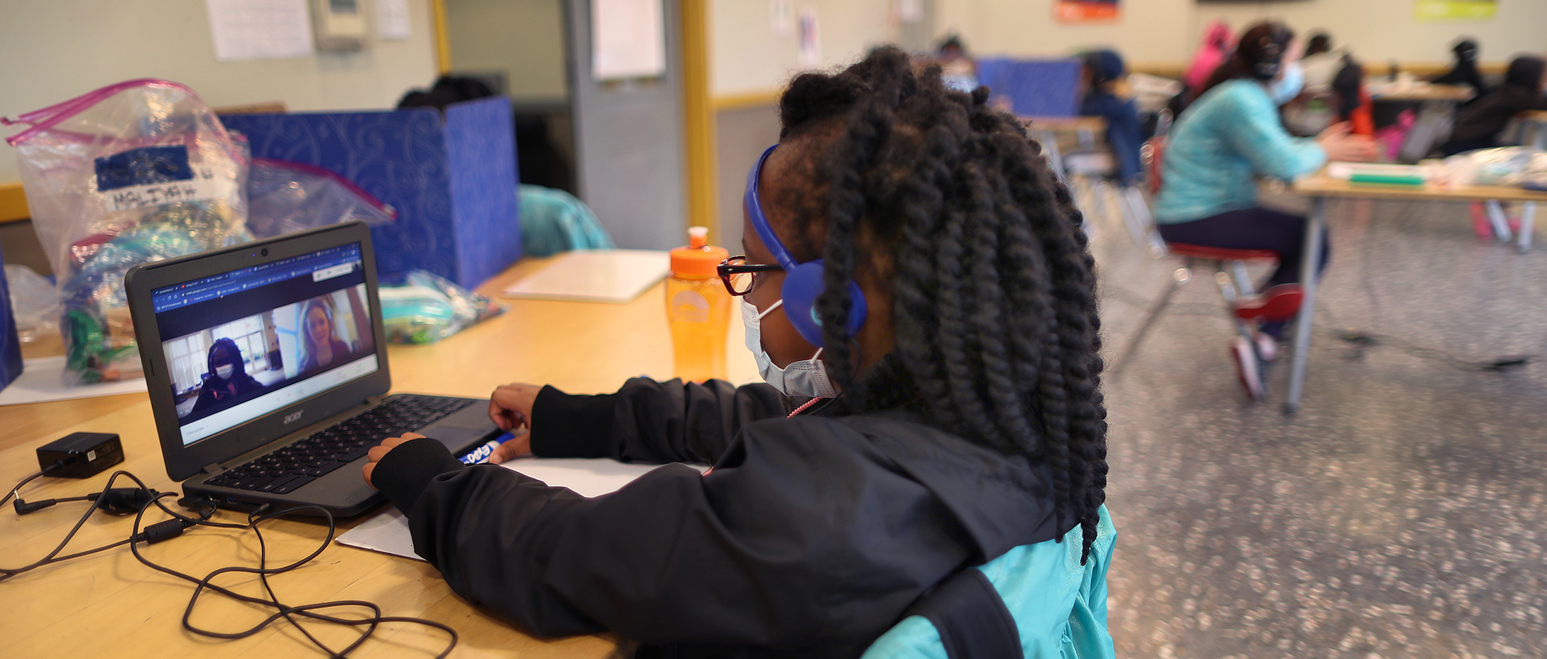 Dorchester-10/29/20 Makayla age 9(mom is Sherell Johnson) does her remote learning at the Boys and Girls Club. Photo by John Tlumacki/Globe Staff (magazine)