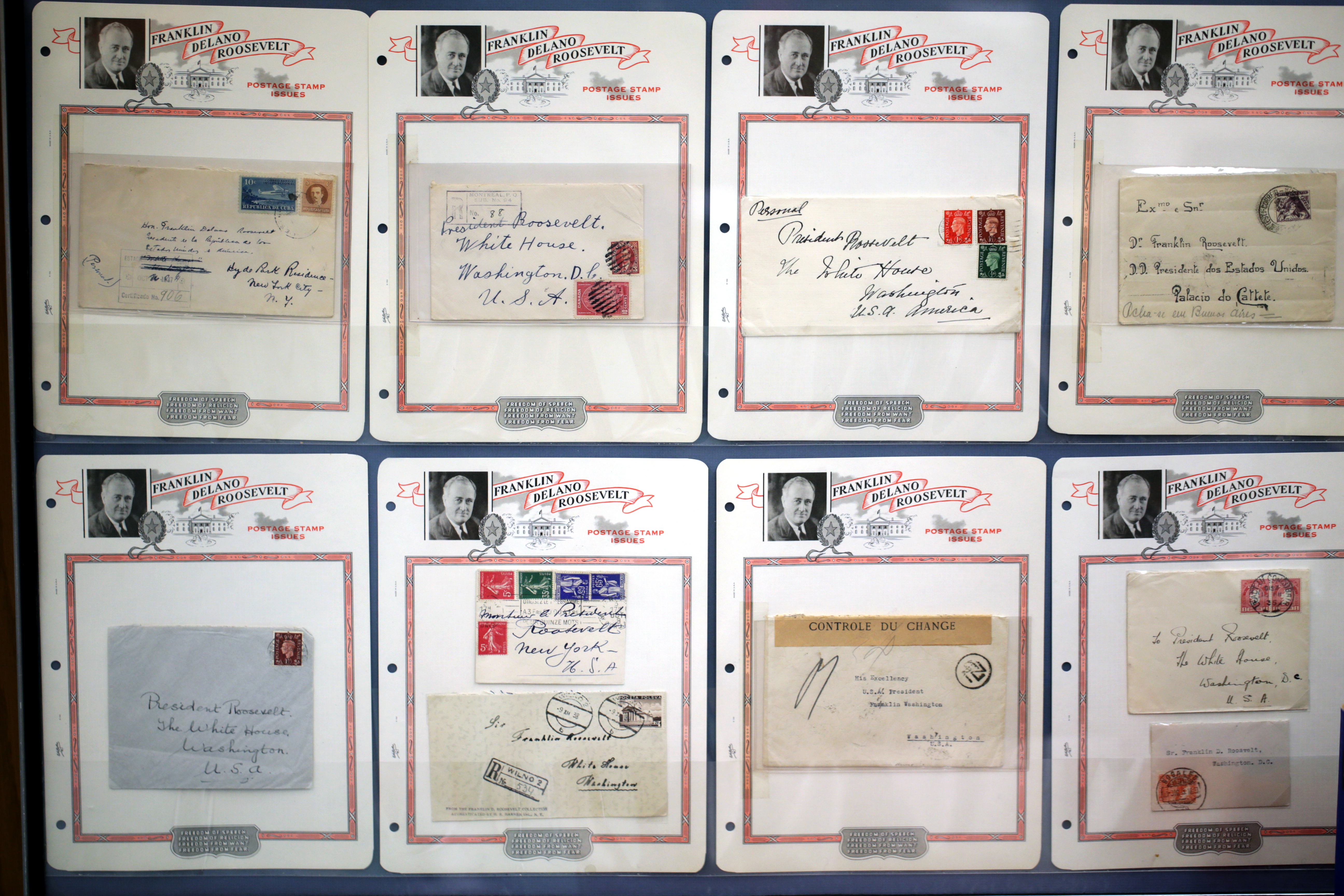Some of the collection from former President Franklin Delano Roosevelt is on display at the Spellman Museum of Stamps & Postal History.