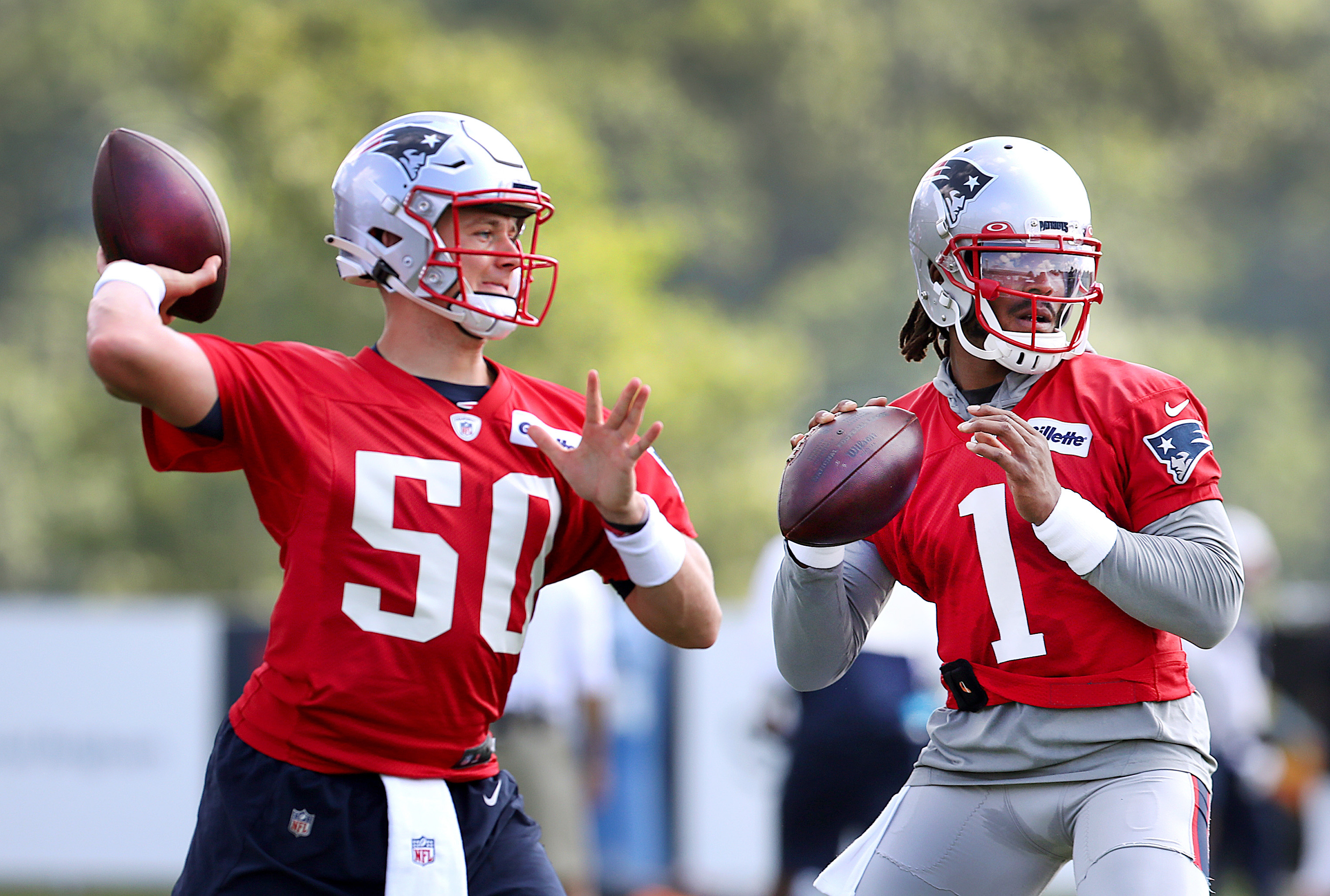 Observations from training camp: It sure doesn't seem like the Patriots are  holding an open QB competition - The Boston Globe