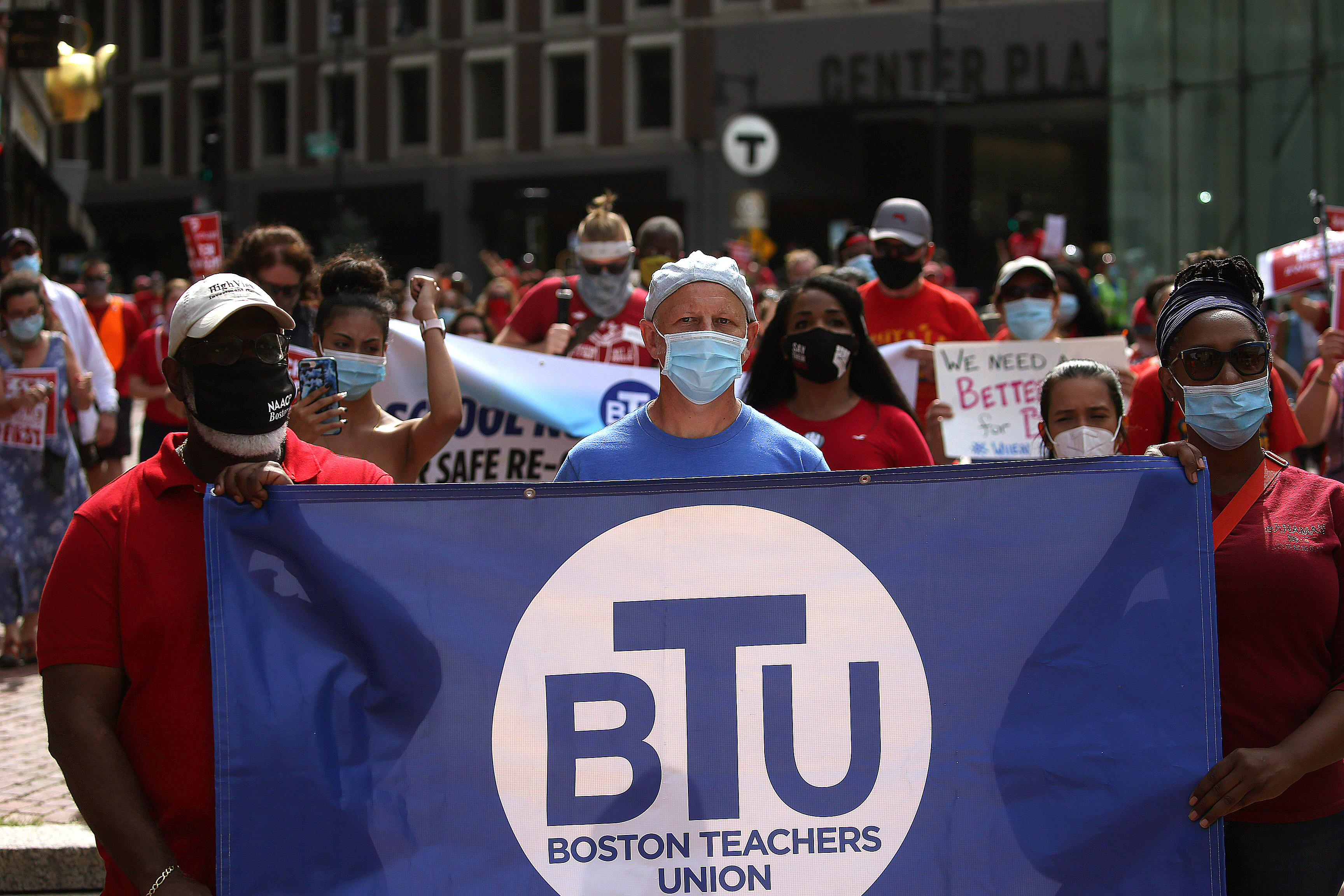 BTU Caravan and rally at City Hall to deliver the Boston Teachers Union Plan for a Safe Restart to Mayor Walsh.