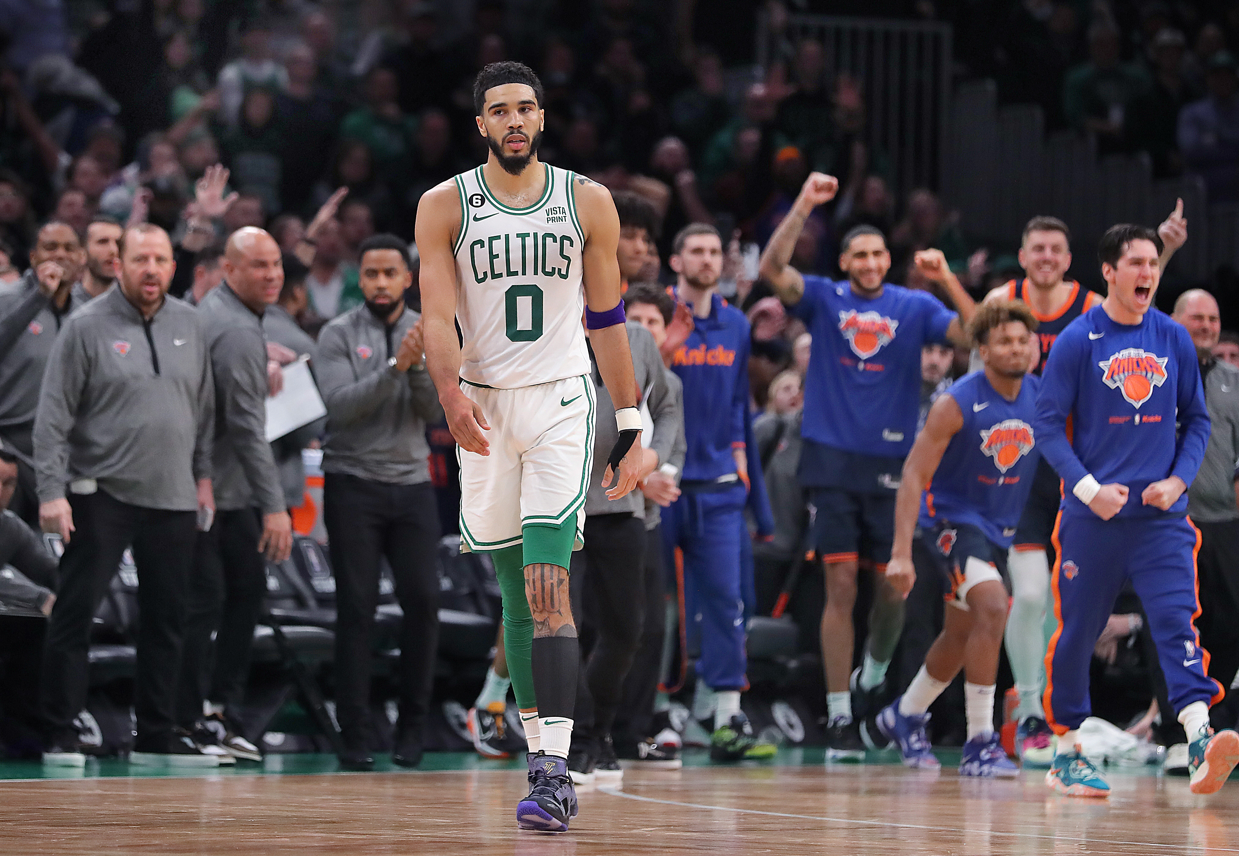 Red-hot Knicks keep defying belief with gritty win over Celtics