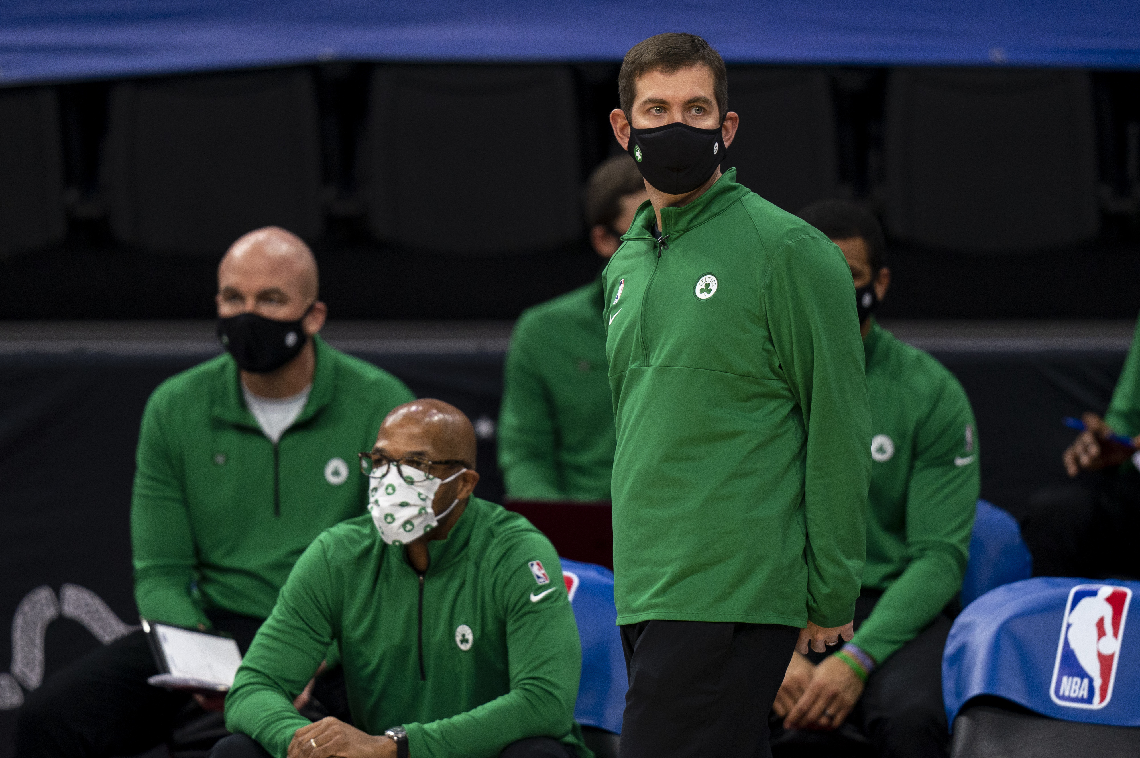 Brad Stevens looks on during the first half of Wednesday's game.