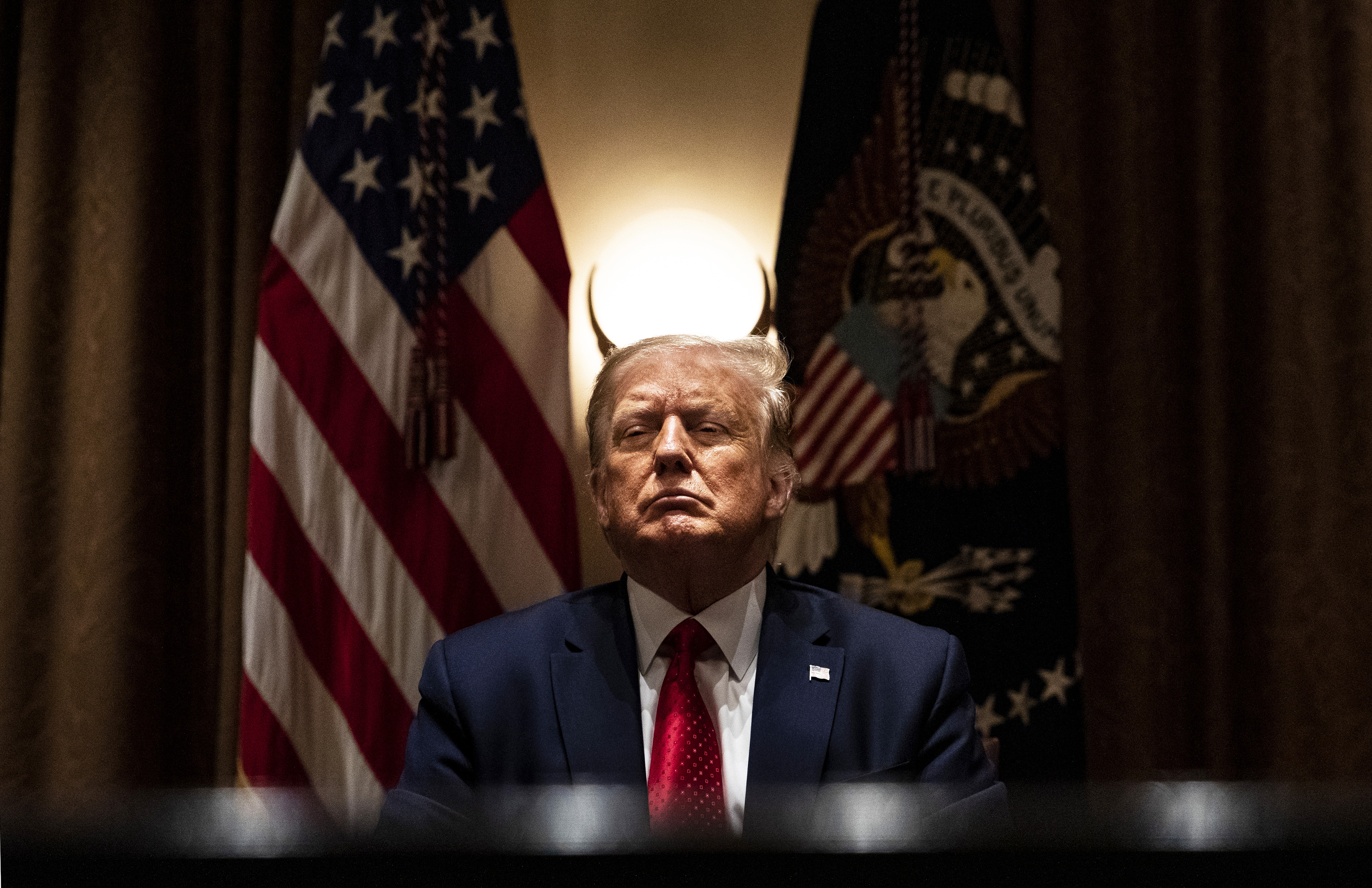 President Trump led a roundtable meeting with Hispanic leaders at the White House in July.
