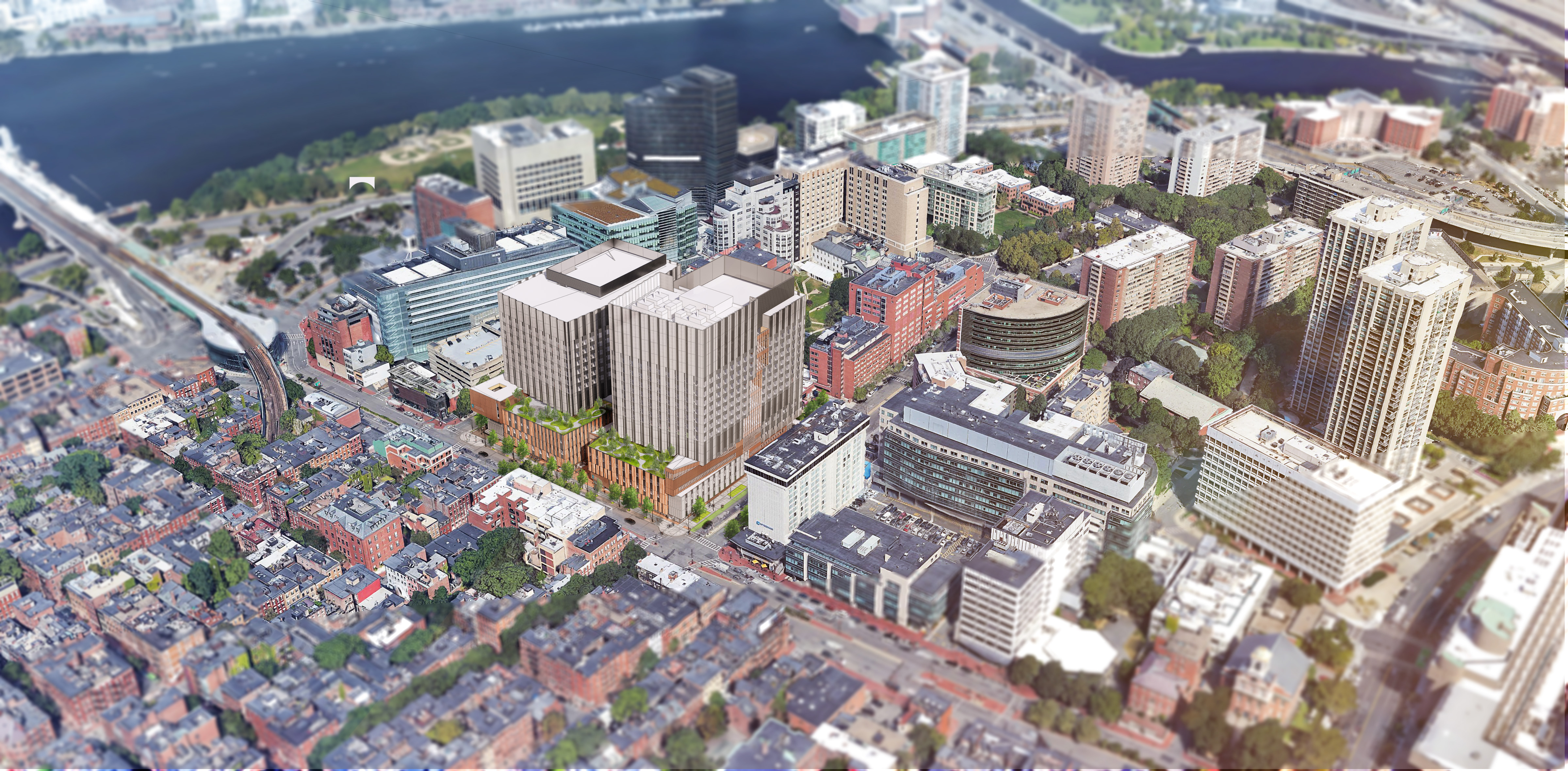 An aerial view of the project.