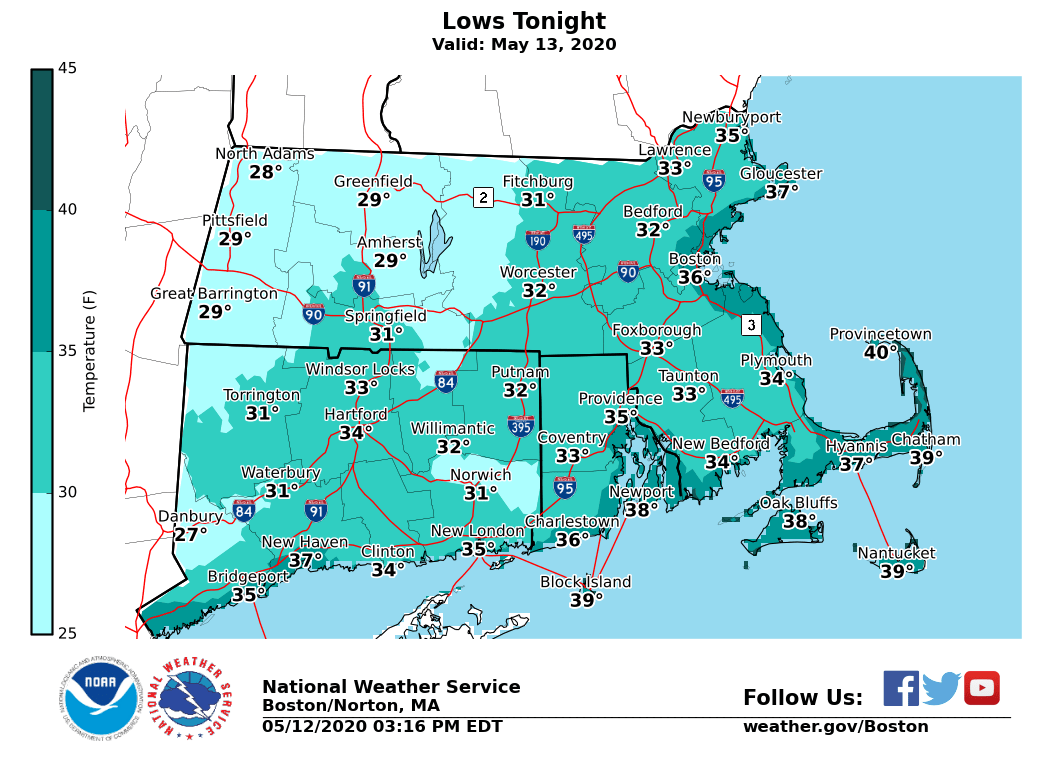 Frost warning, record-low temperatures possible in Boston tonight - The ...