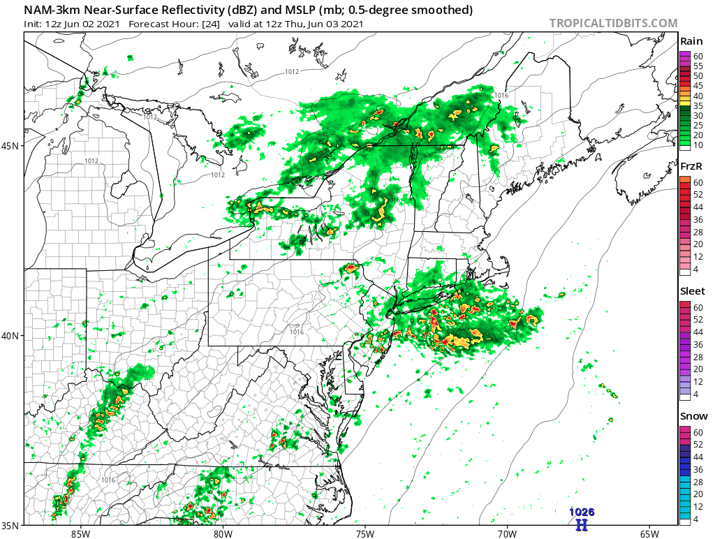 There is a small chance of showers through midday Friday from a warm and cold front before heat arrives this weekend.