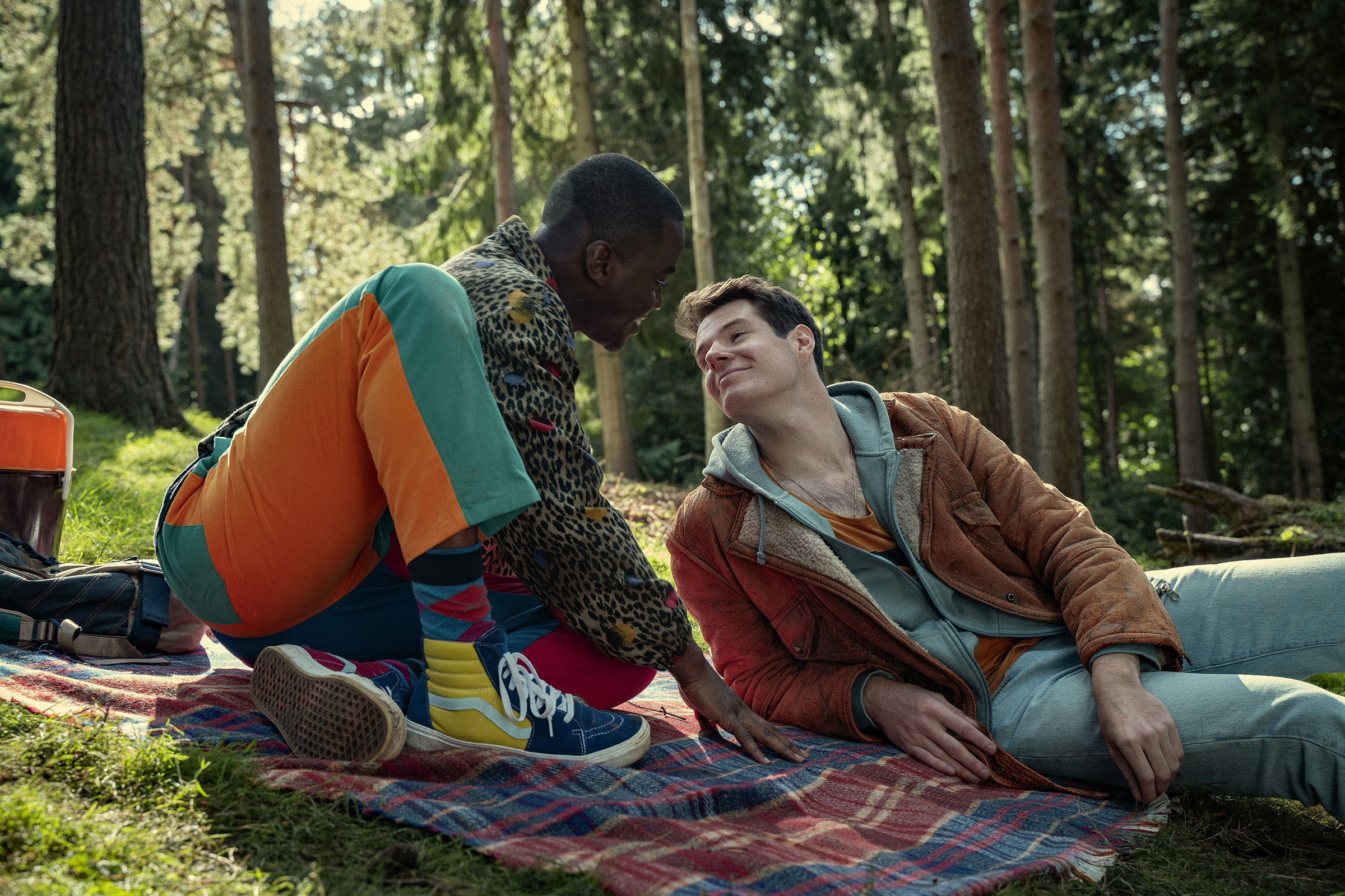 Ncuti Gatwa (left) and Connor Swindells in Netflix's "Sex Education."