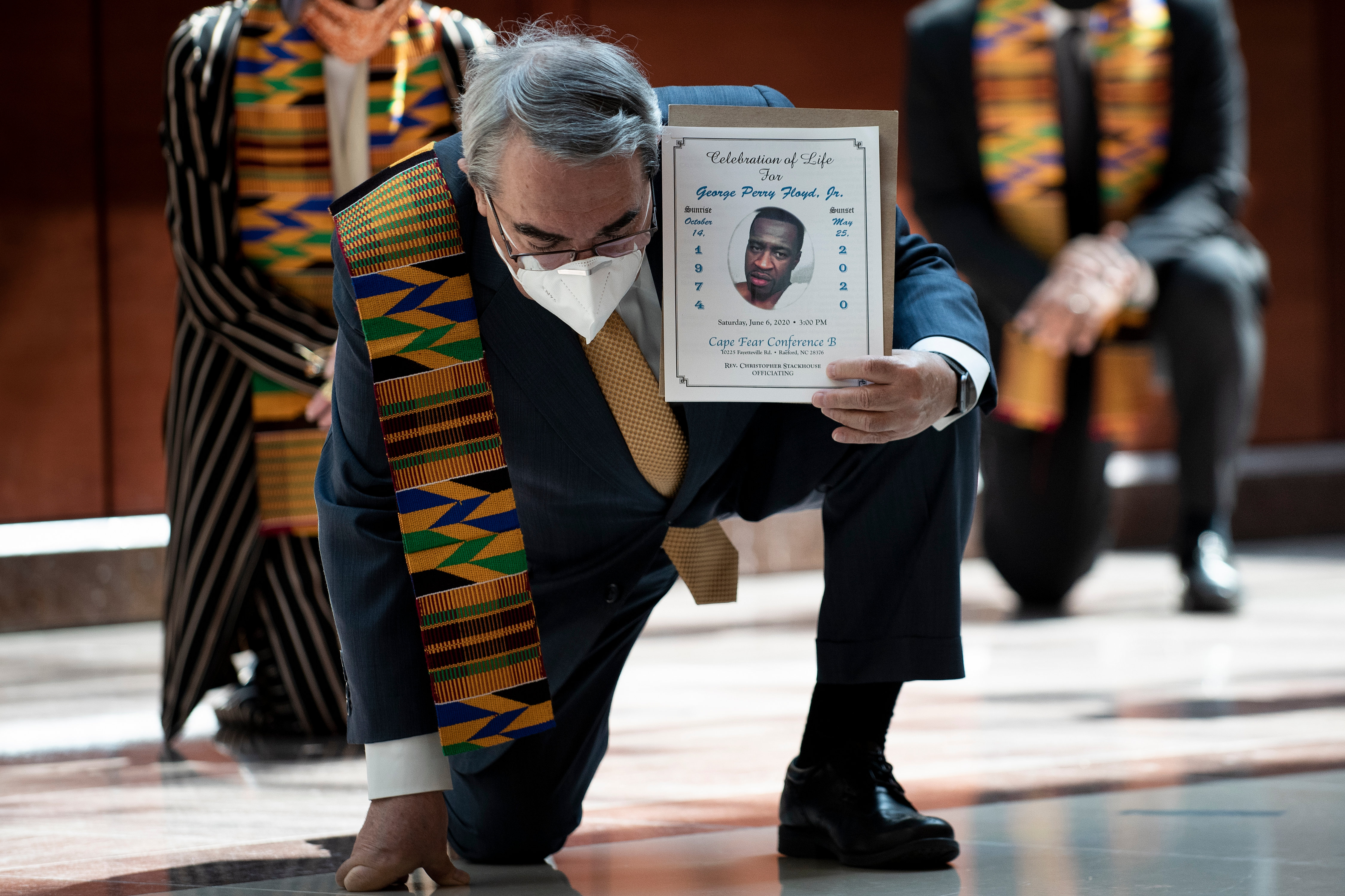 Rep. G.K. Butterfield and other Democratic lawmakers took a knee to observe a moment of silence on Capitol Hill for George Floyd and other victims of police brutality on Monday.