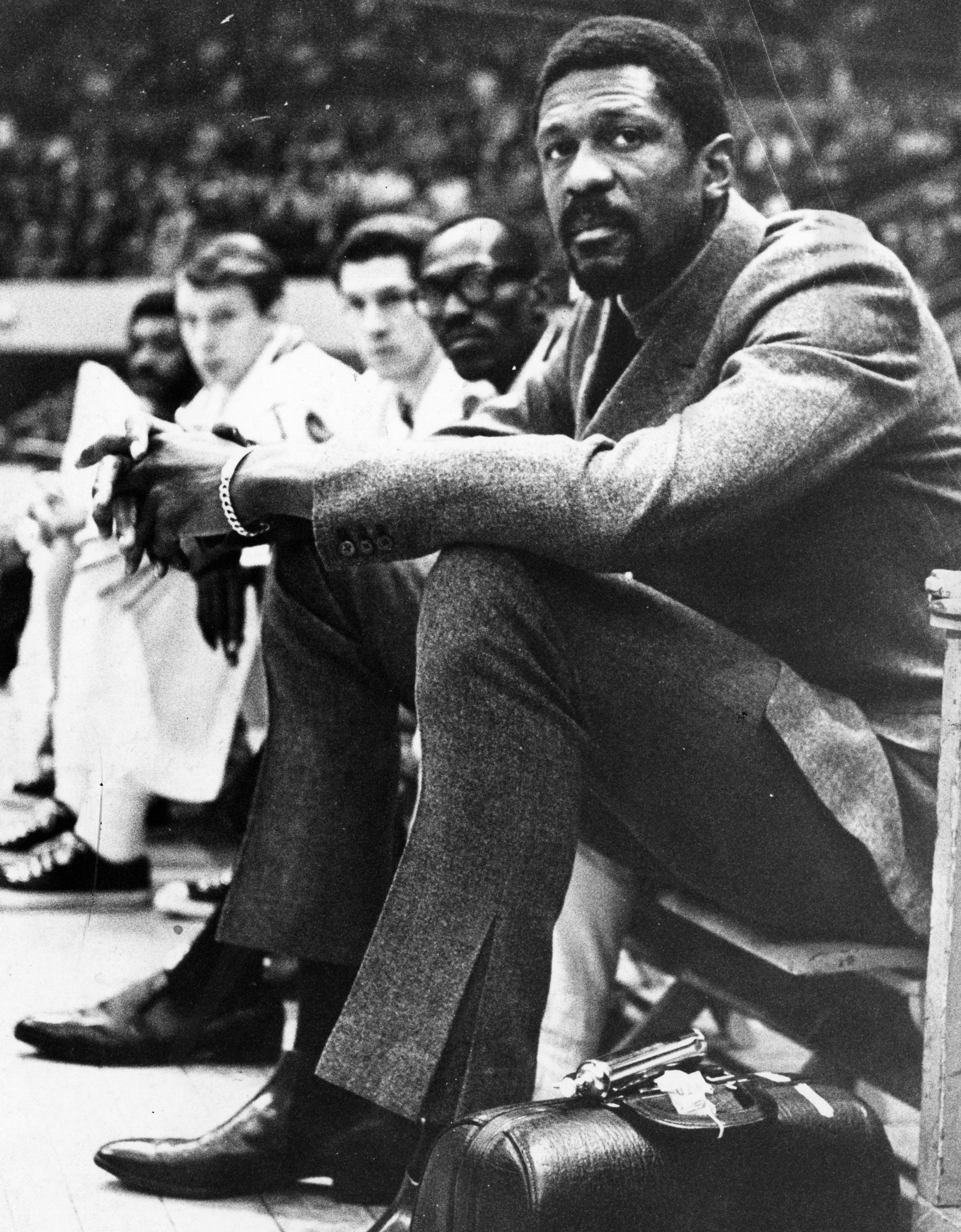 Bill Russell on the sidelines in 1968.