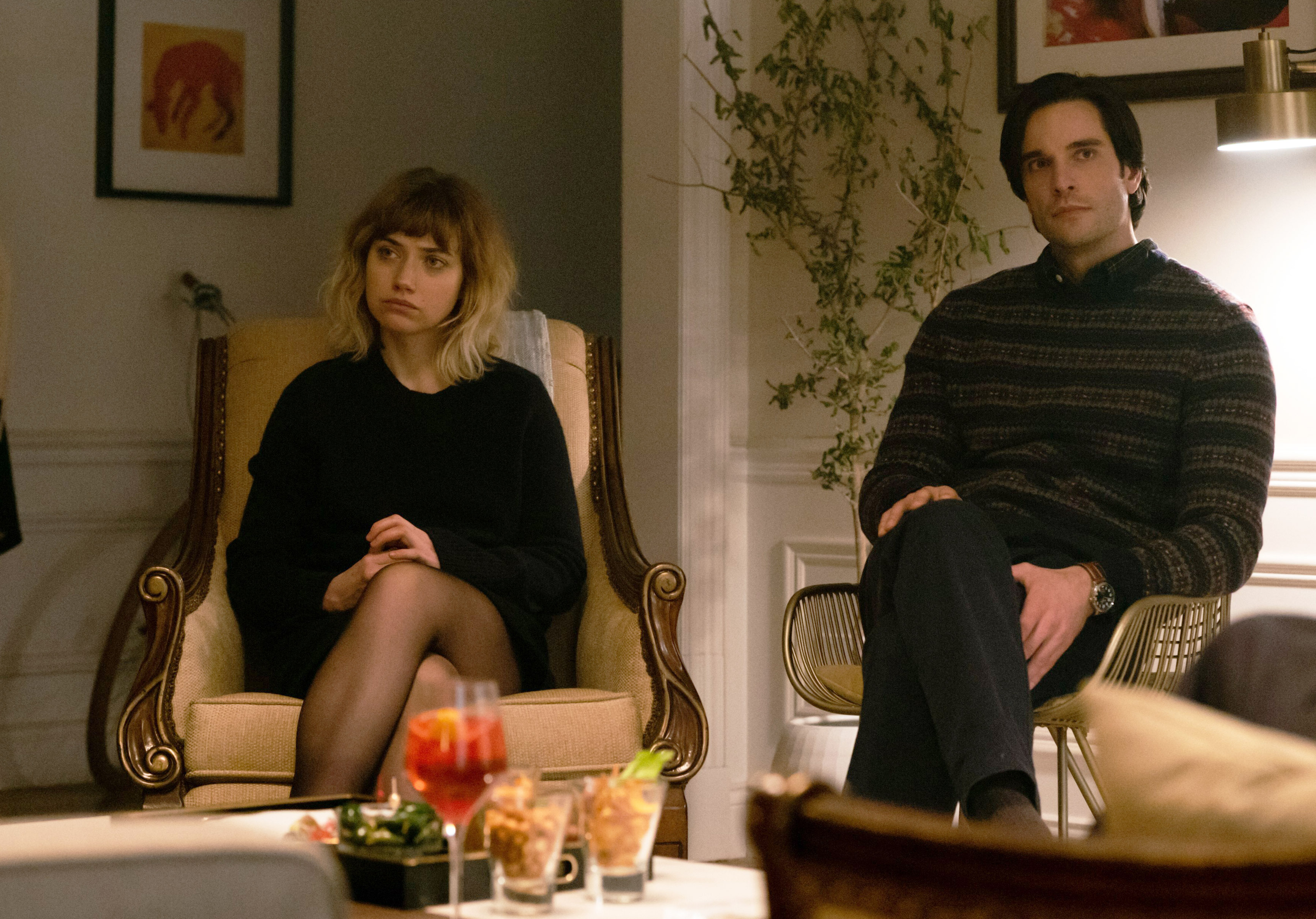 Imogen Poots and Daniel Di Tomasso in "French Exit."