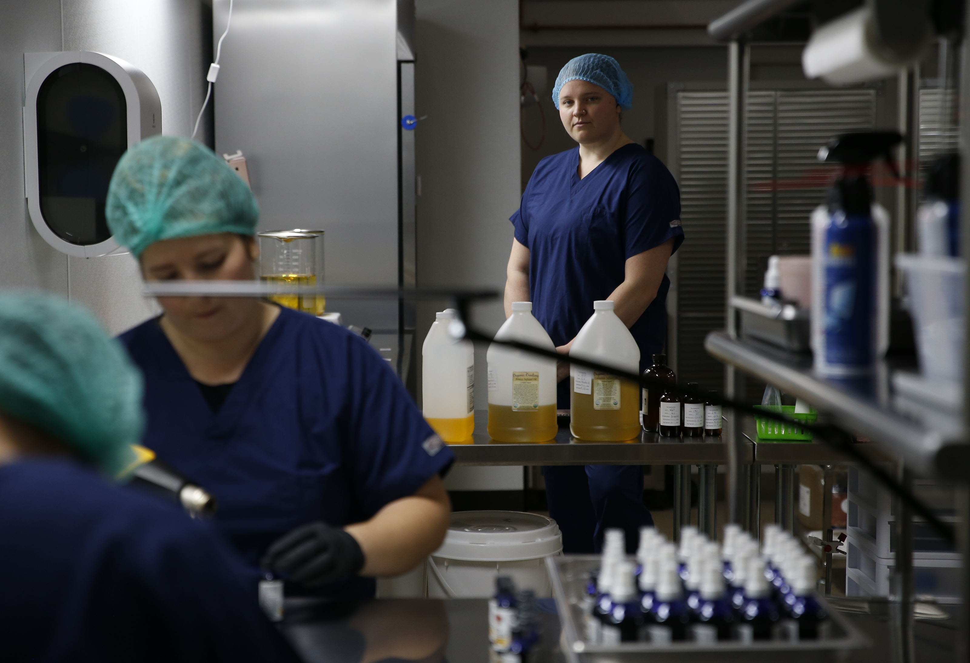 Workers for the Healing Rose made CBD-infused lip balm and other products containing the compound at this facility in Newburyport in 2019.