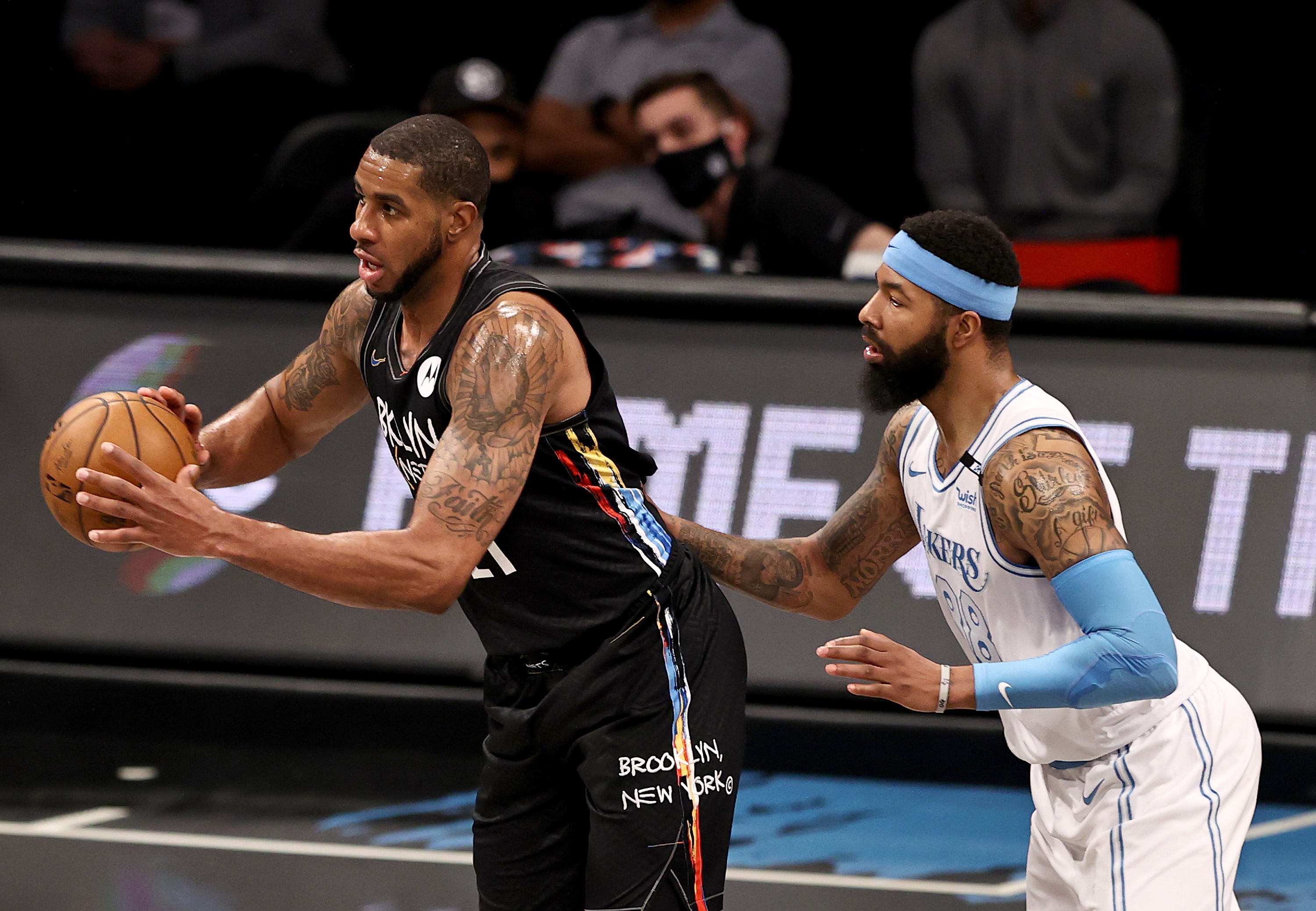 LaMarcus Aldridge (left) is returning to the Nets after retiring last season because of a heart issue.
