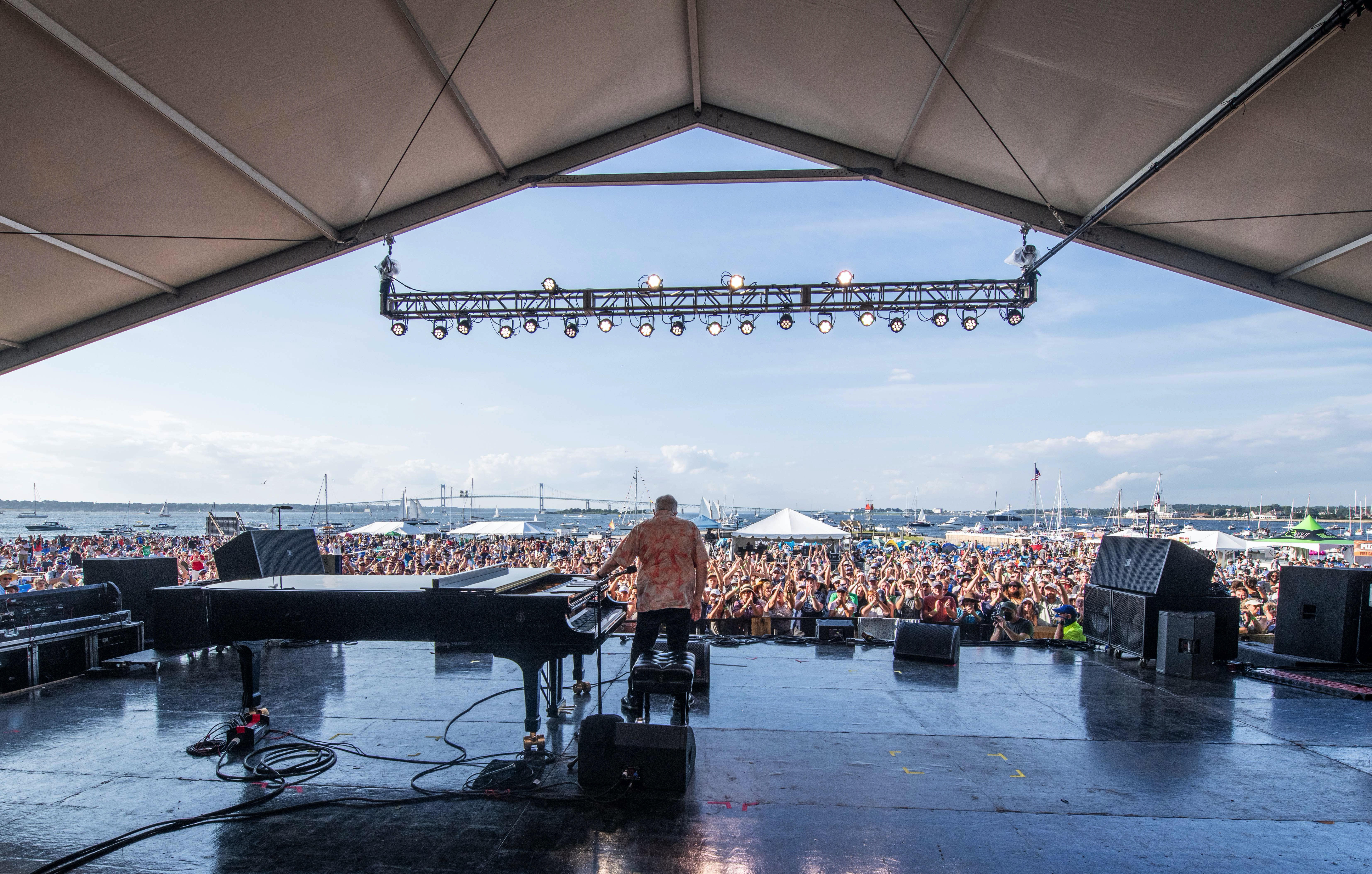 Randy Newman at the Newport Folk Festival Saturday.