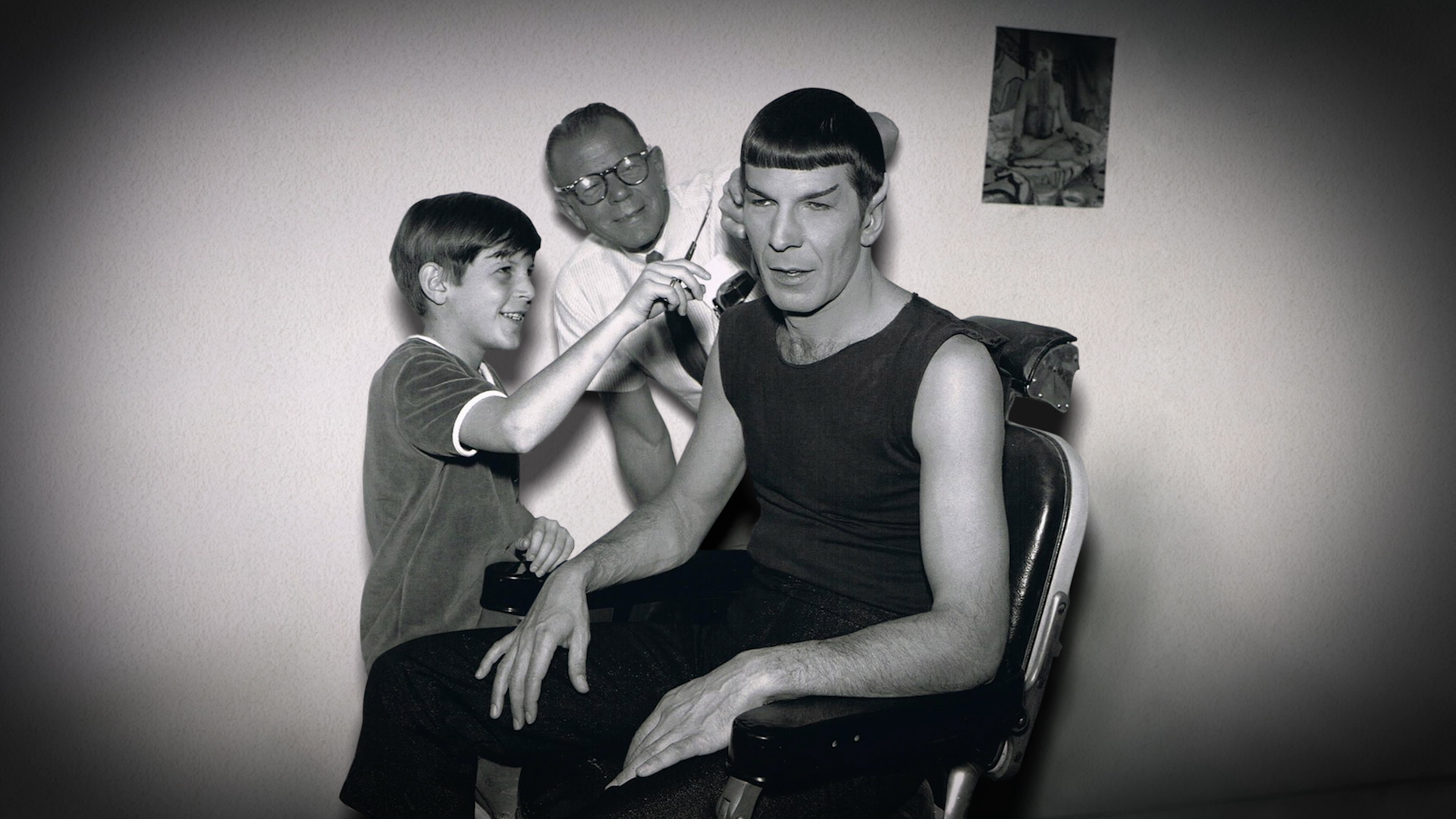 The author assists his father's transformation into Spock with "Star Trek" makeup artist Fred Phillips in 1966.